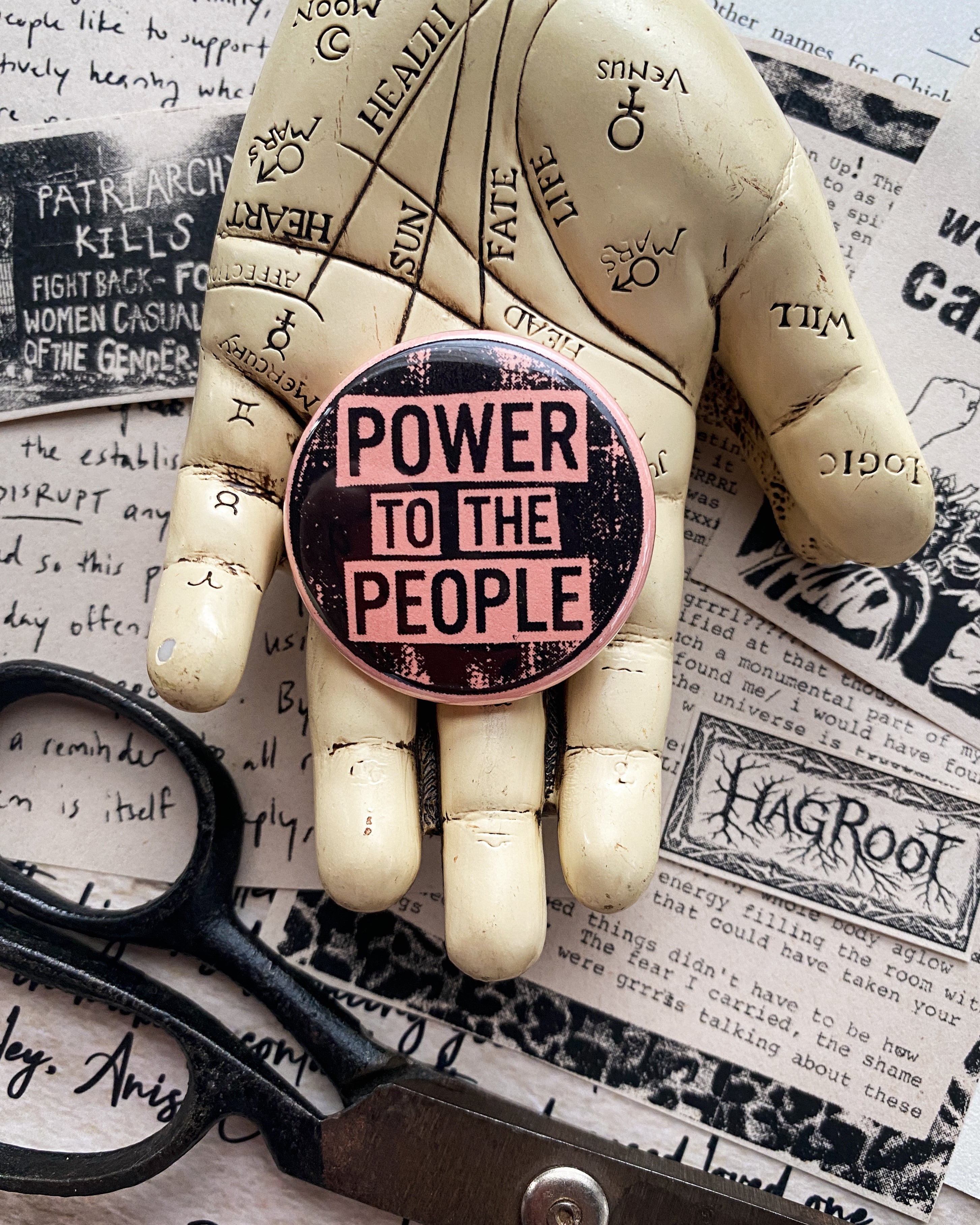 Power to the People - Hand Pressed Button/Pin - 1.5"
