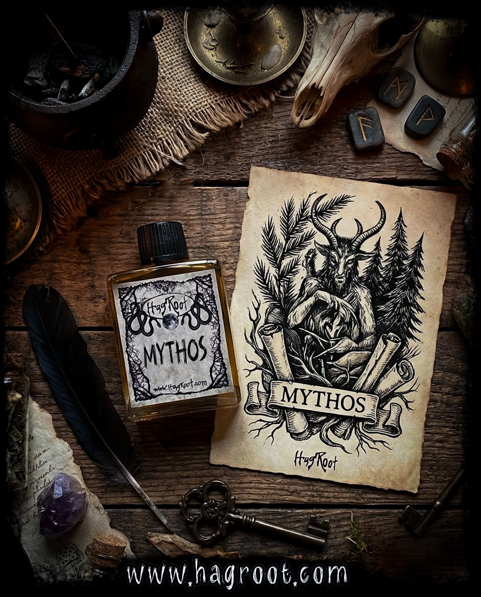 MYTHOS-(Pine, Mint, Vetiver, Frankincense, Cedar, Leather, Patchouli, Saffron)-Perfume, Cologne, Anointing, Ritual Oil