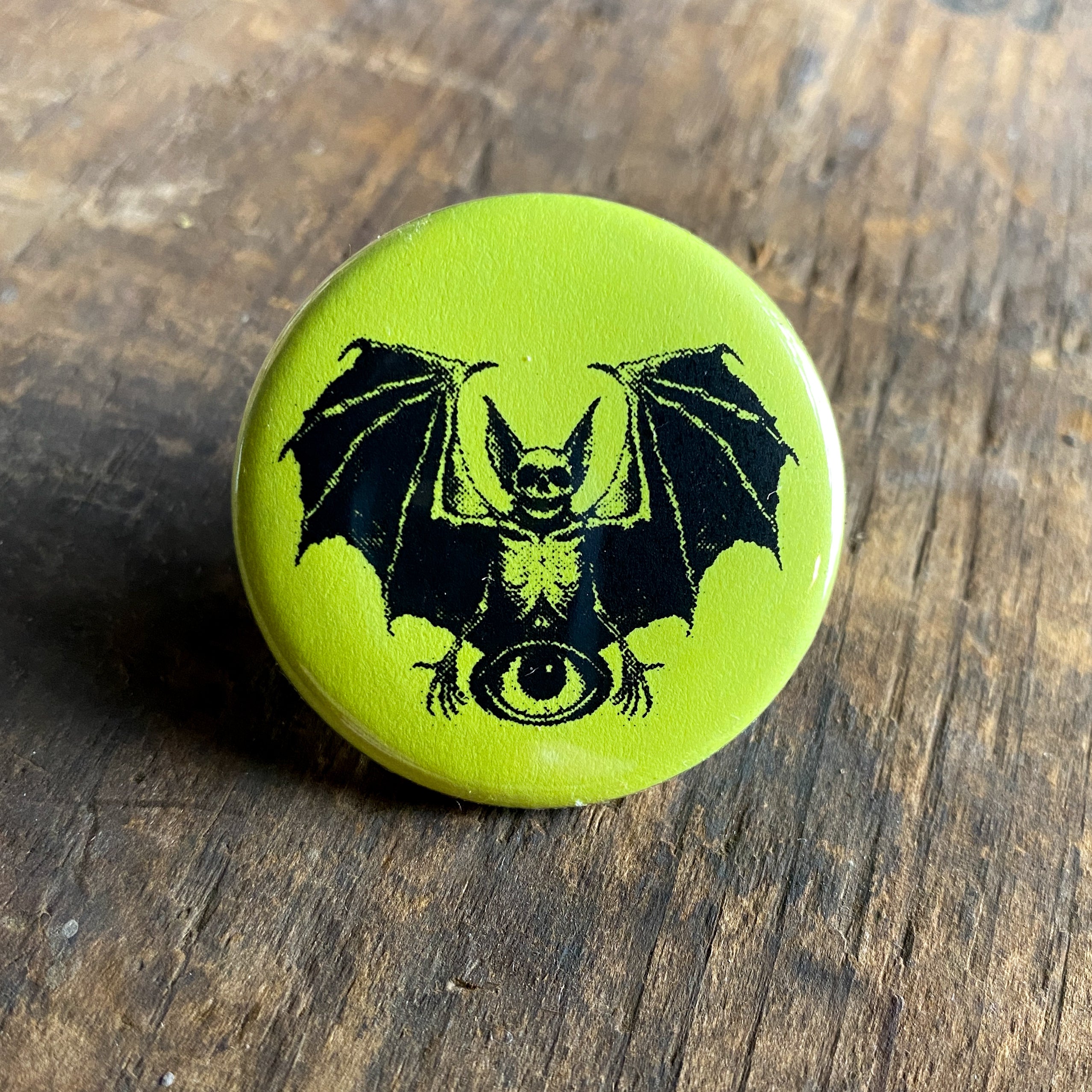 All Seeing Bat - Hand Pressed Button/Pin - 1.5"