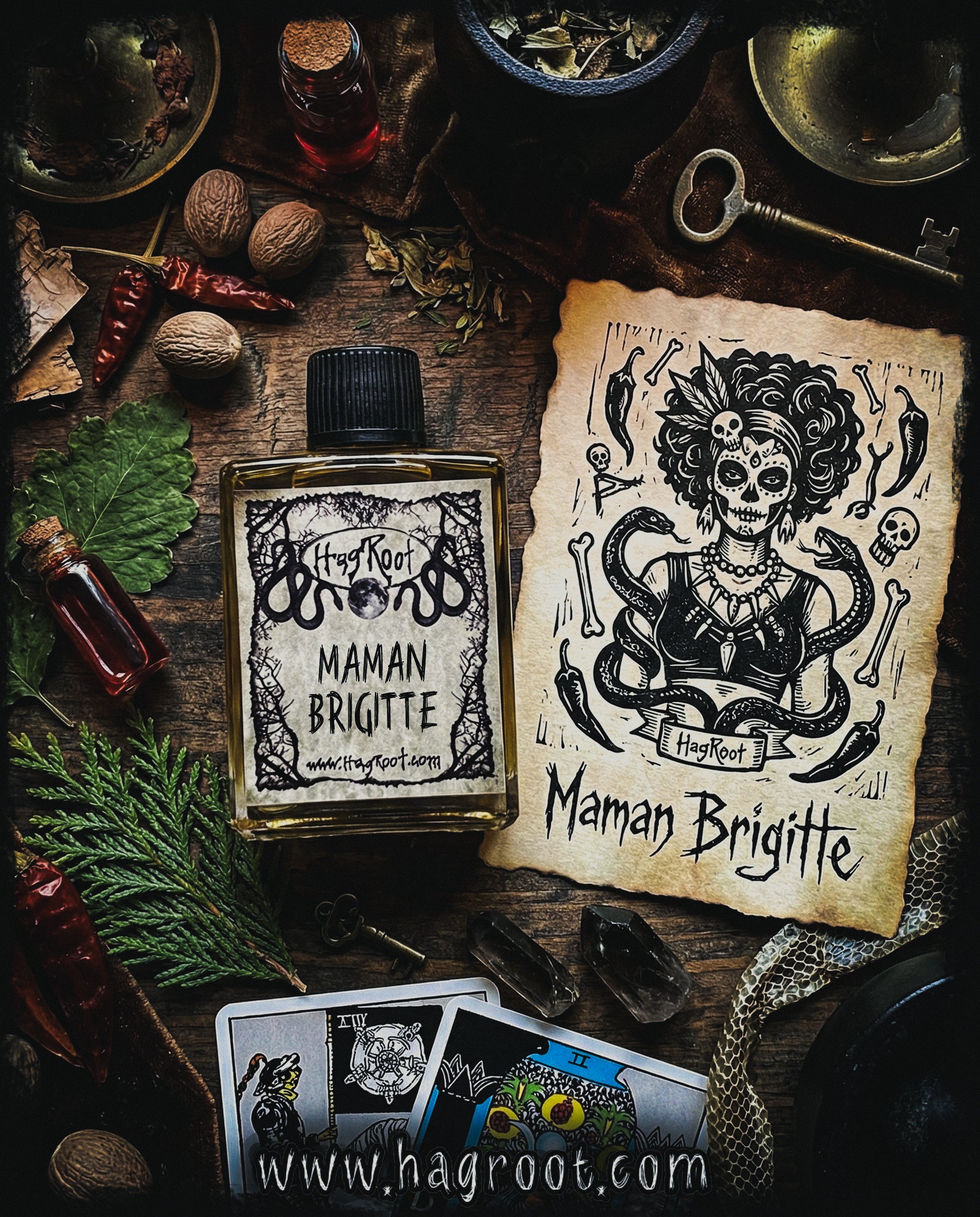 MAMAN BRIGITTE-(Amyris, Myrrh, Nutmeg, Patchouli, Cedar, Vanilla, Birch Tar, Chili Pepper)-Perfume, Cologne, Anointing, Ritual Oil