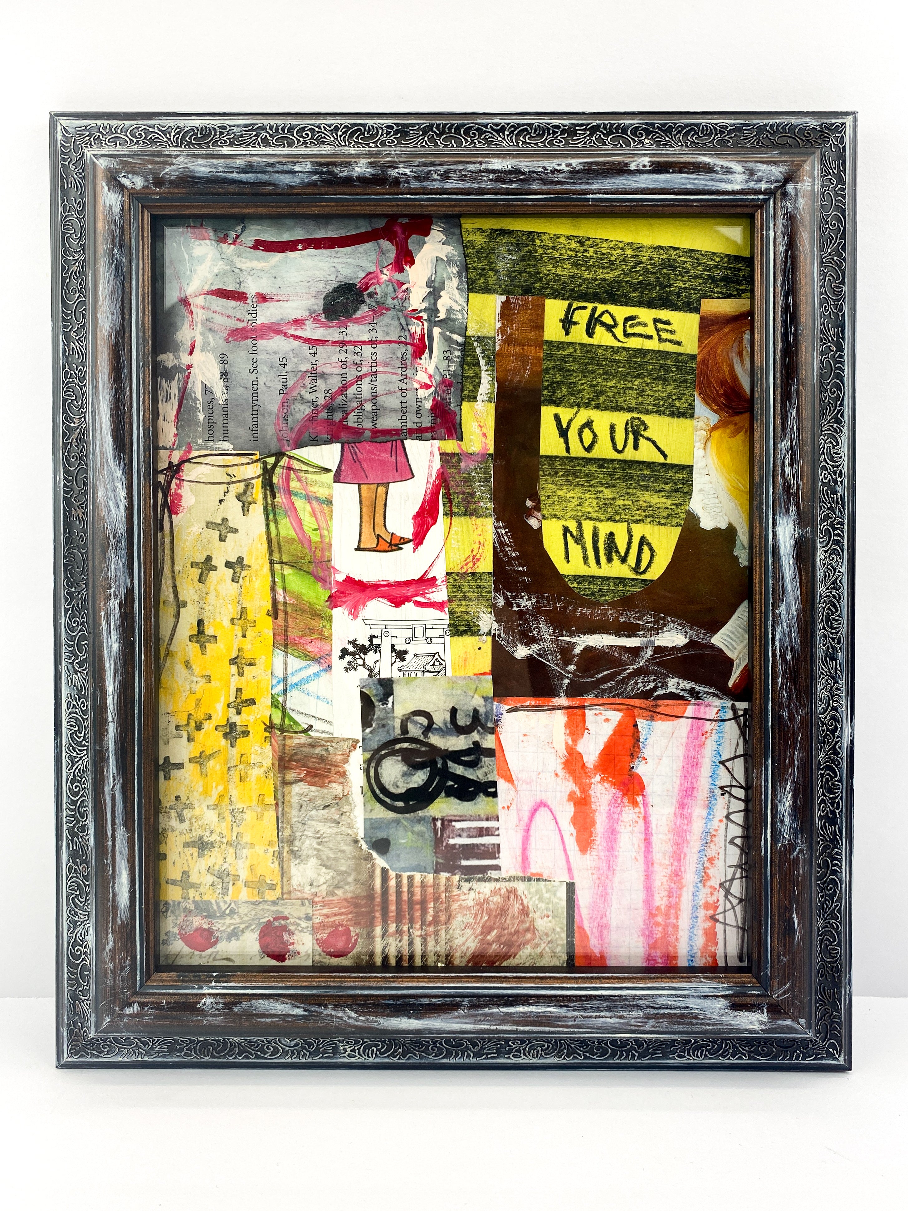 Free Your Mind - Original Mixed Media Collage In Frame