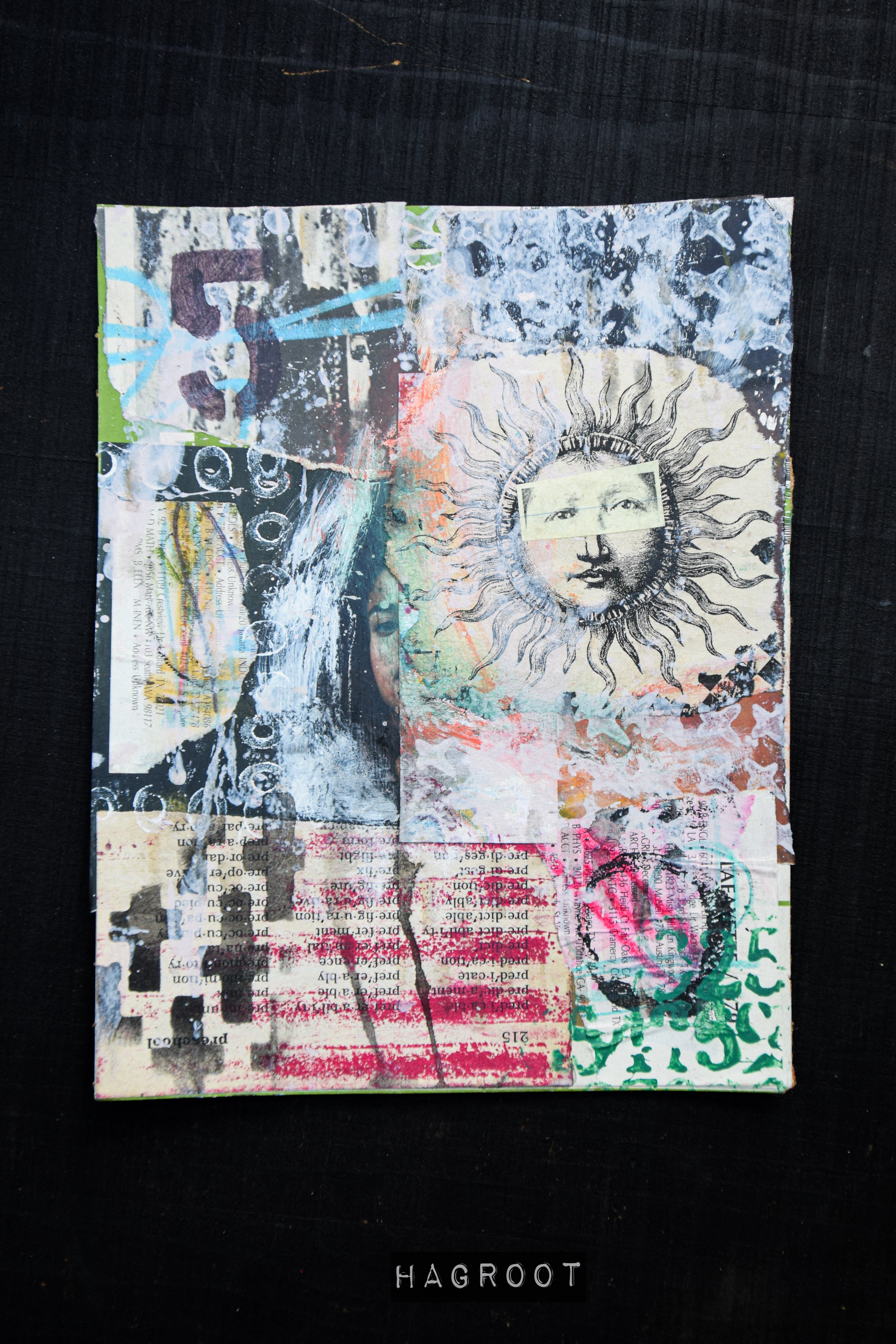 Lafayette - Original Mixed Media Collage Art