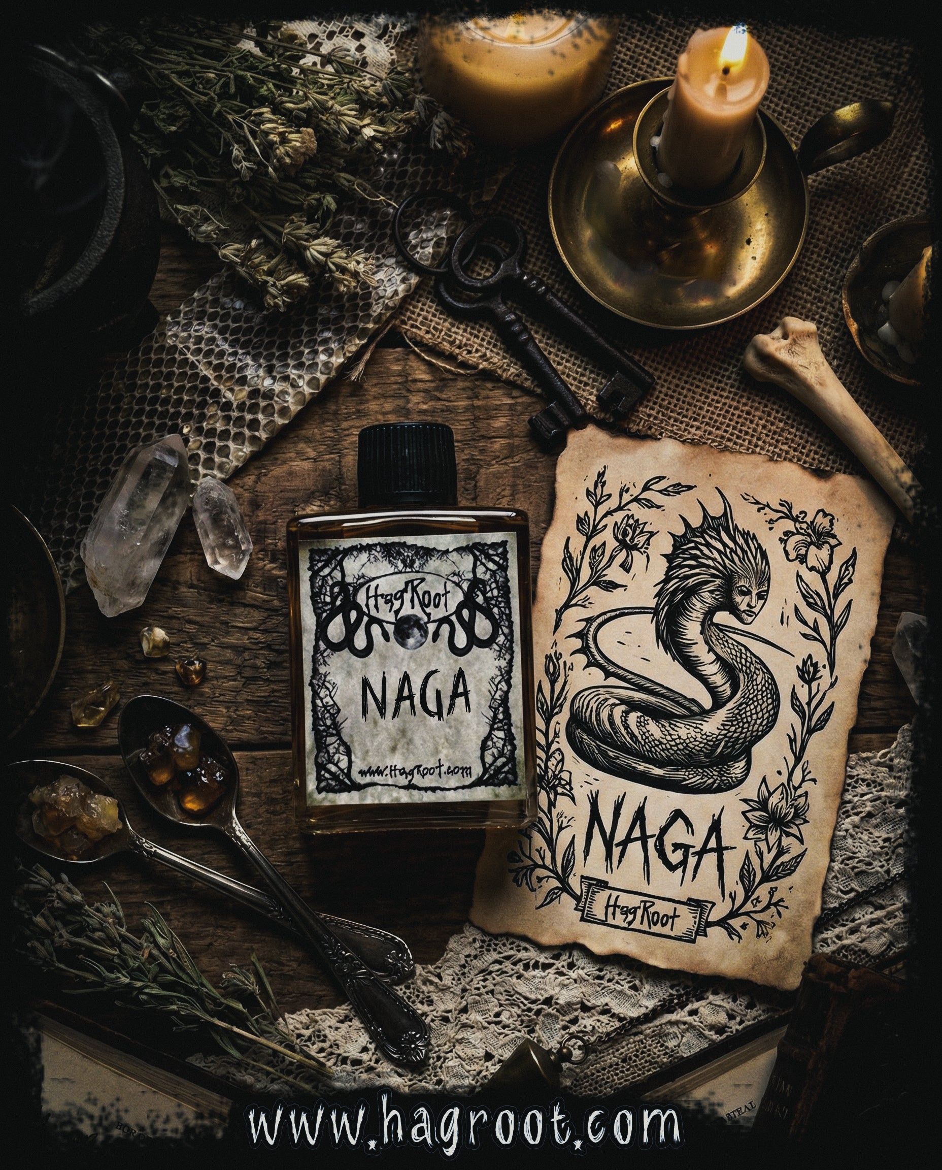 NAGA-(Amber, Sandalwood, Patchouli, Vanilla, Cedar, Baked Apples)-Perfume, Cologne, Anointing, Ritual Oil