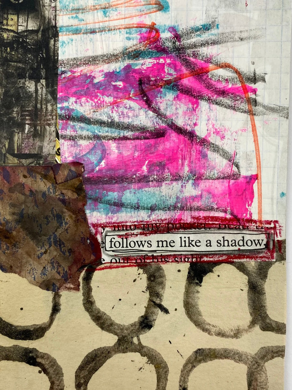 Follows Me - Original Mixed Media Collage