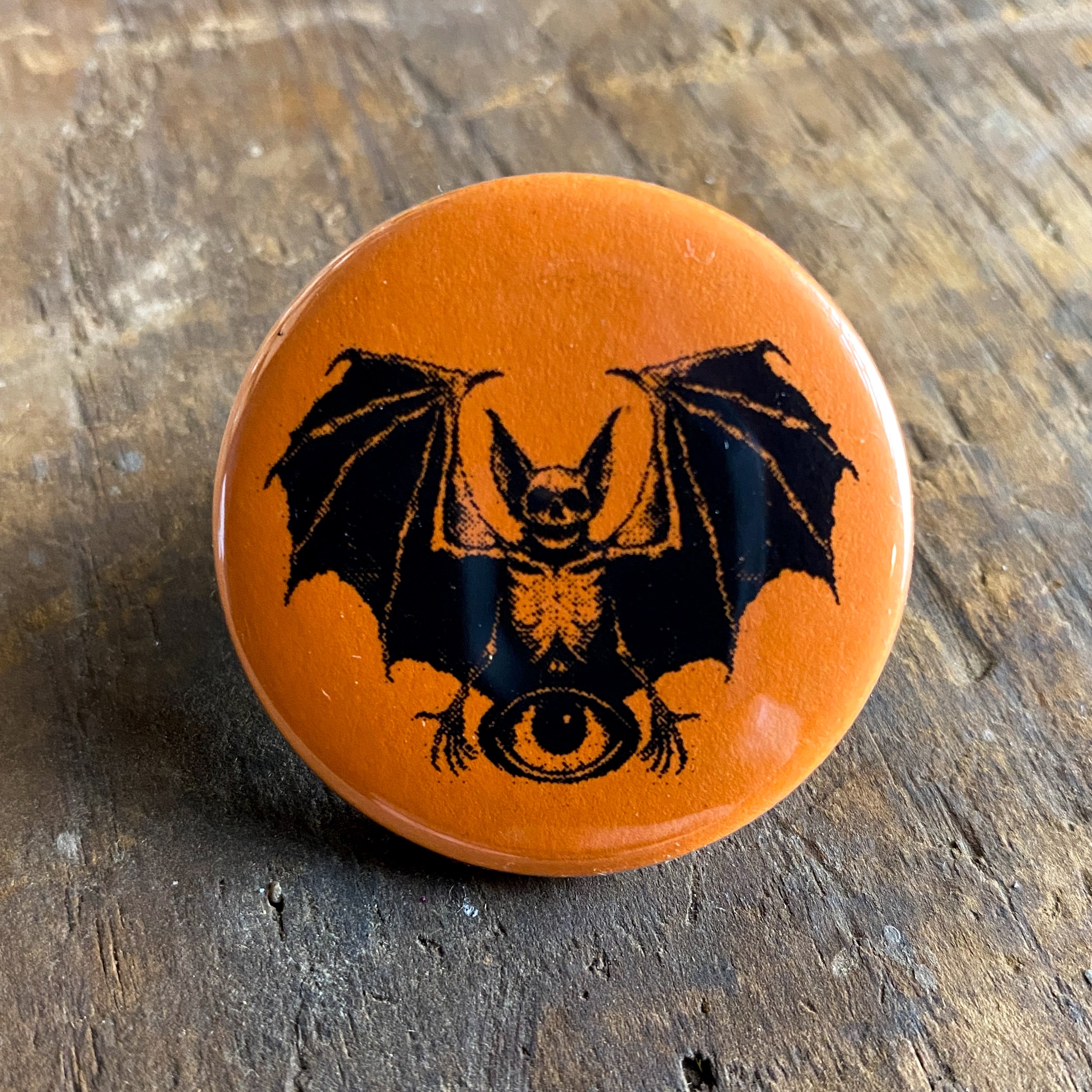 All Seeing Bat - Hand Pressed Button/Pin - 1.5"