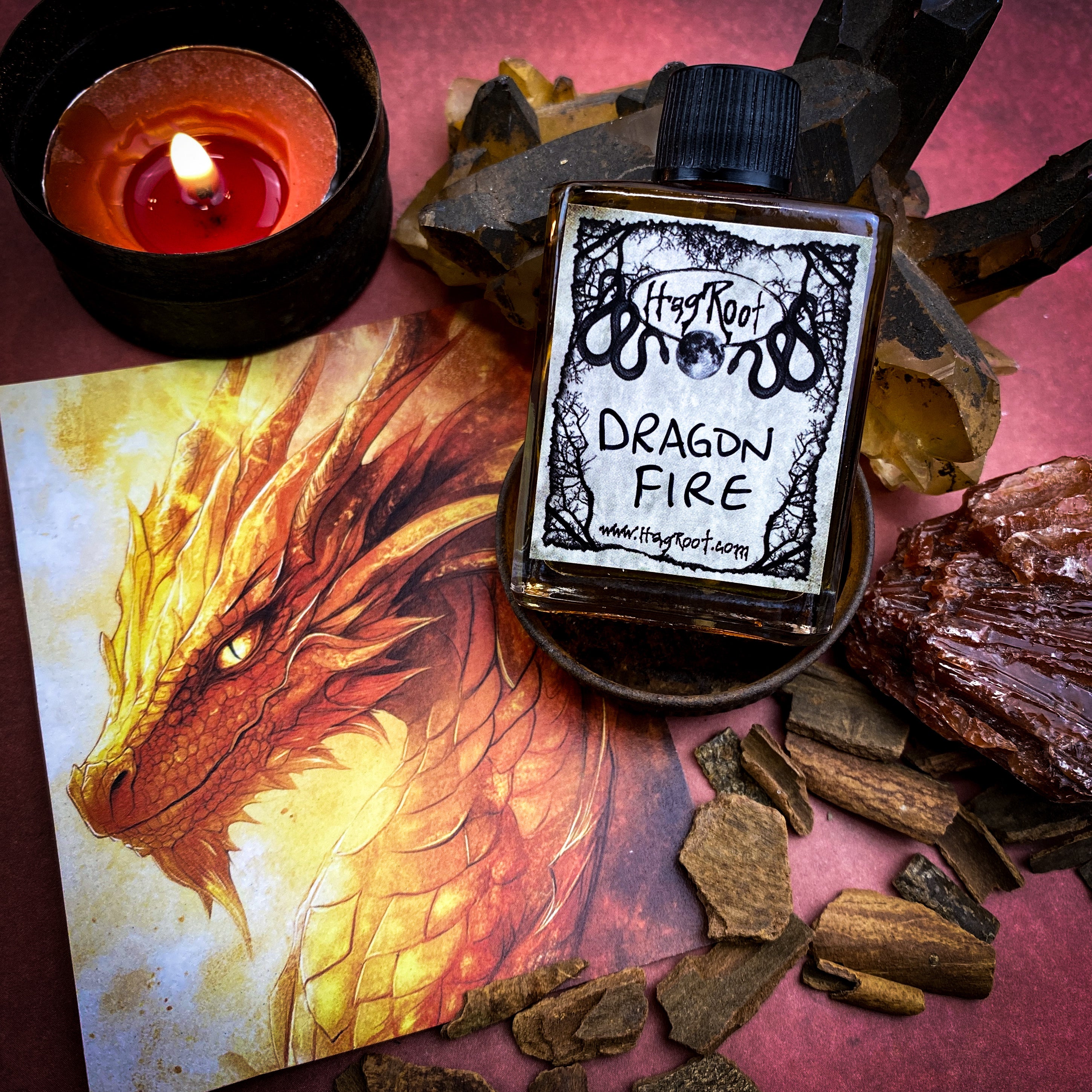 DRAGON FIRE-(Dragon's Blood, Charred Wood, Musk)-Perfume, Cologne, Anointing, Ritual Oil