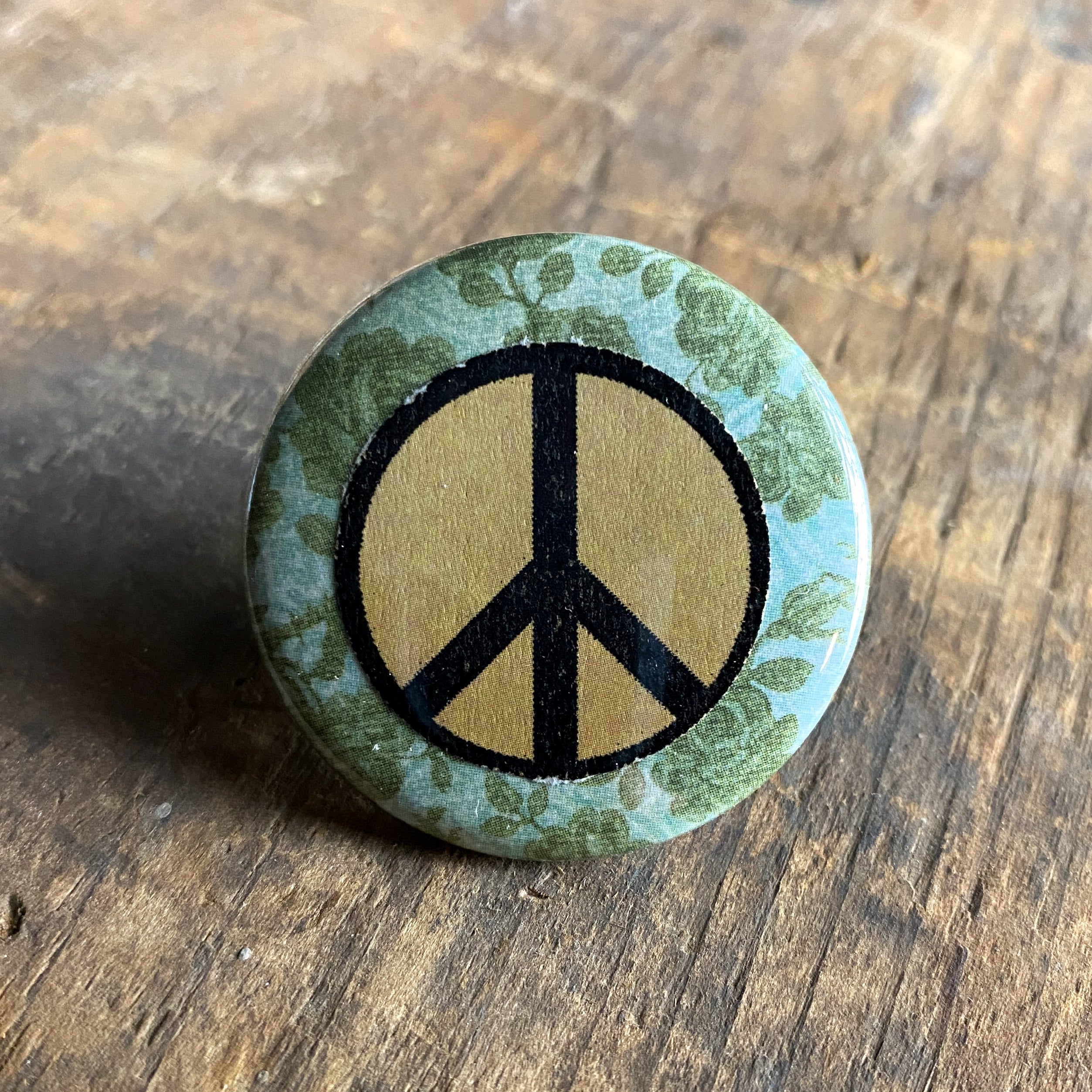 Peace Sign - Hand Pressed Button/Pin - 1.5"