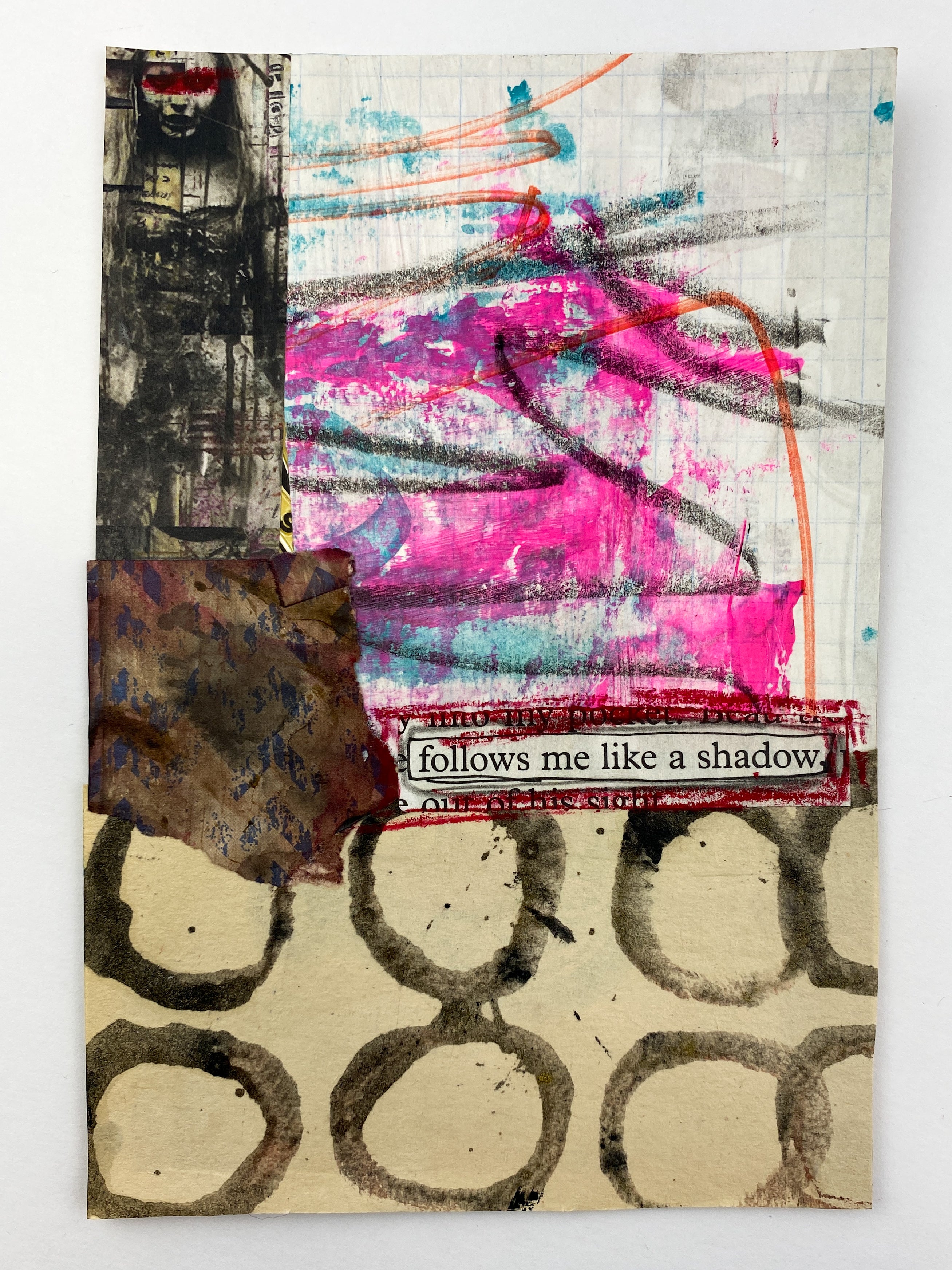 Follows Me - Original Mixed Media Collage