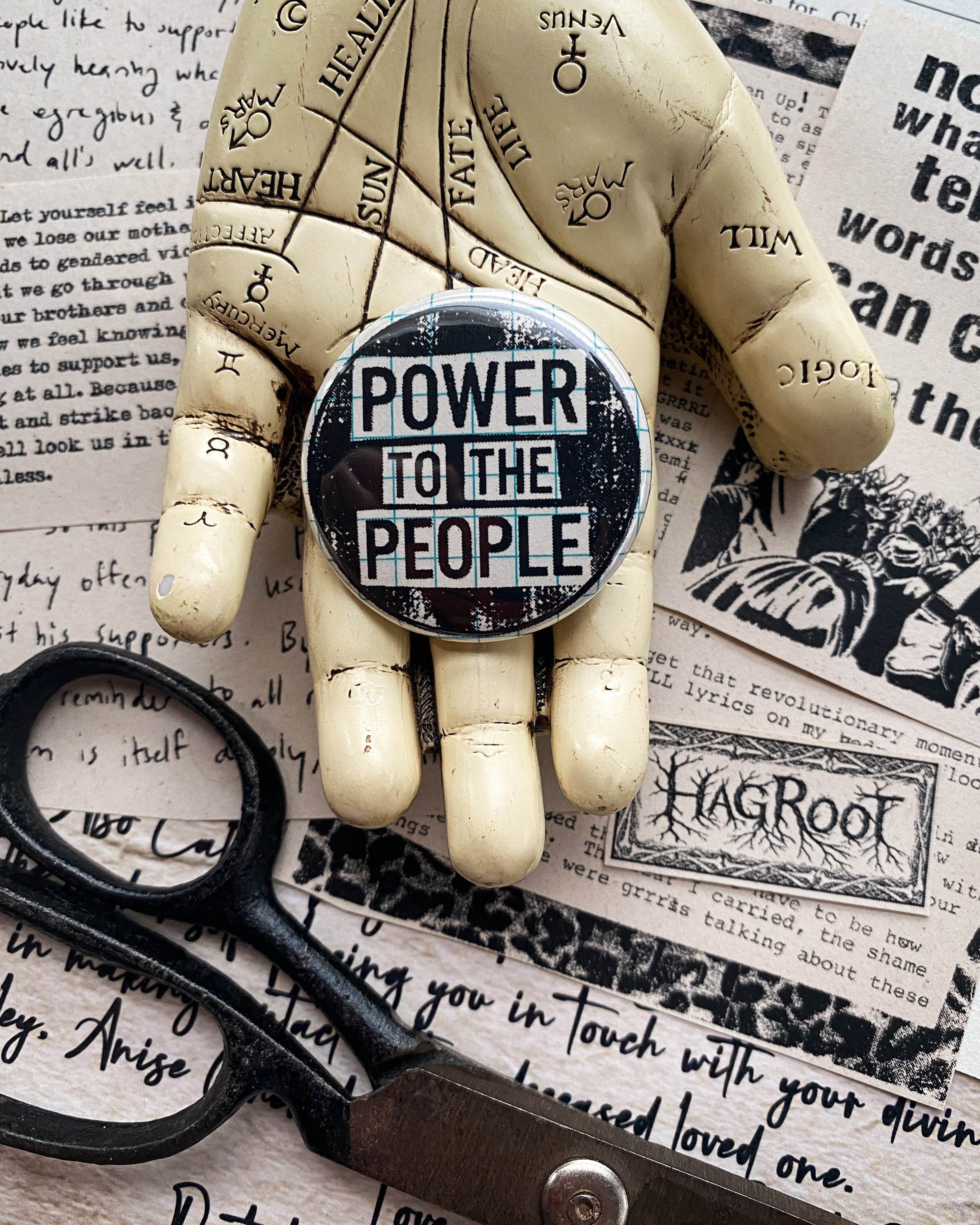 Power to the People - Hand Pressed Button/Pin - 1.5"