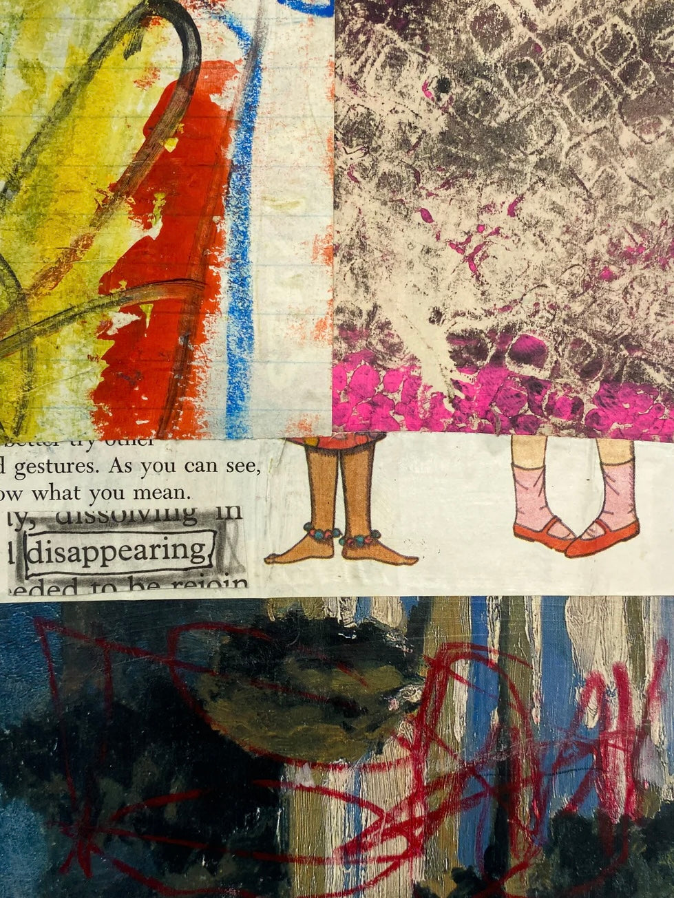 Disappearing - Original Mixed Media Collage