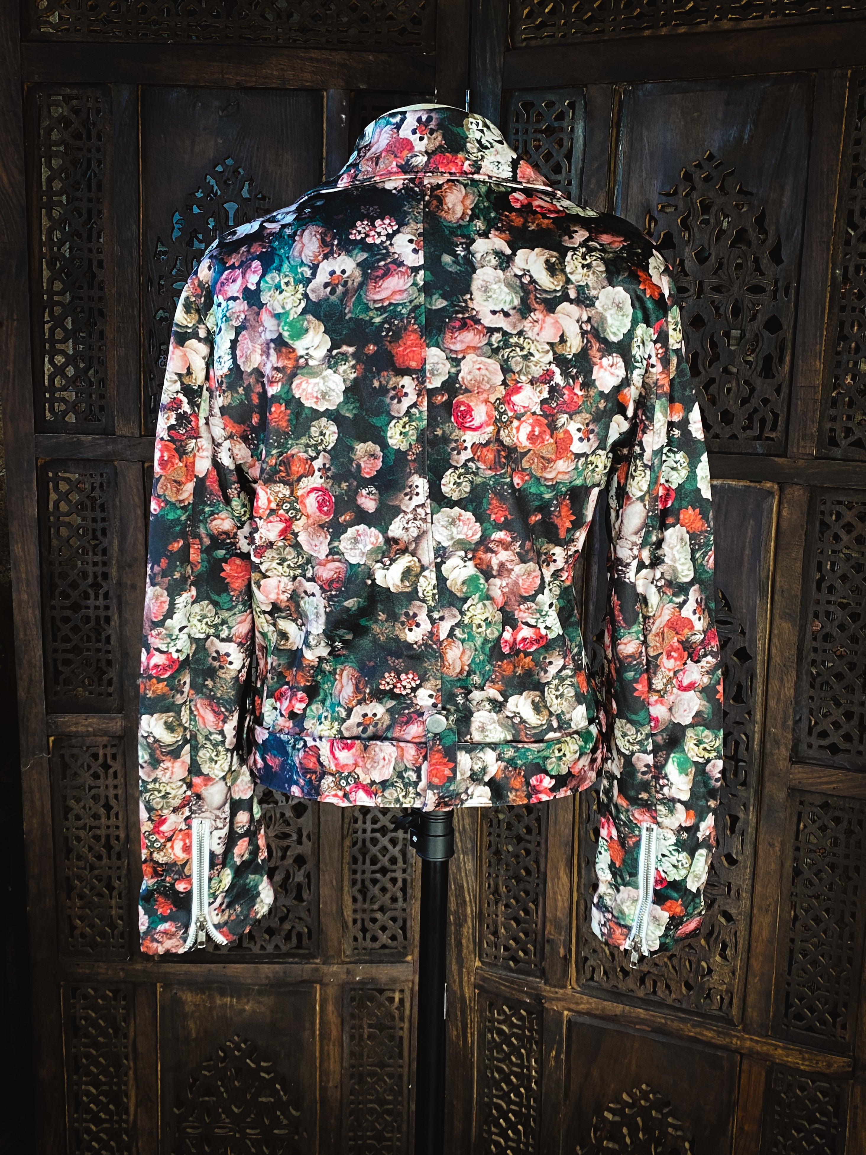 Floral Print Punk Jacket  - Size Small