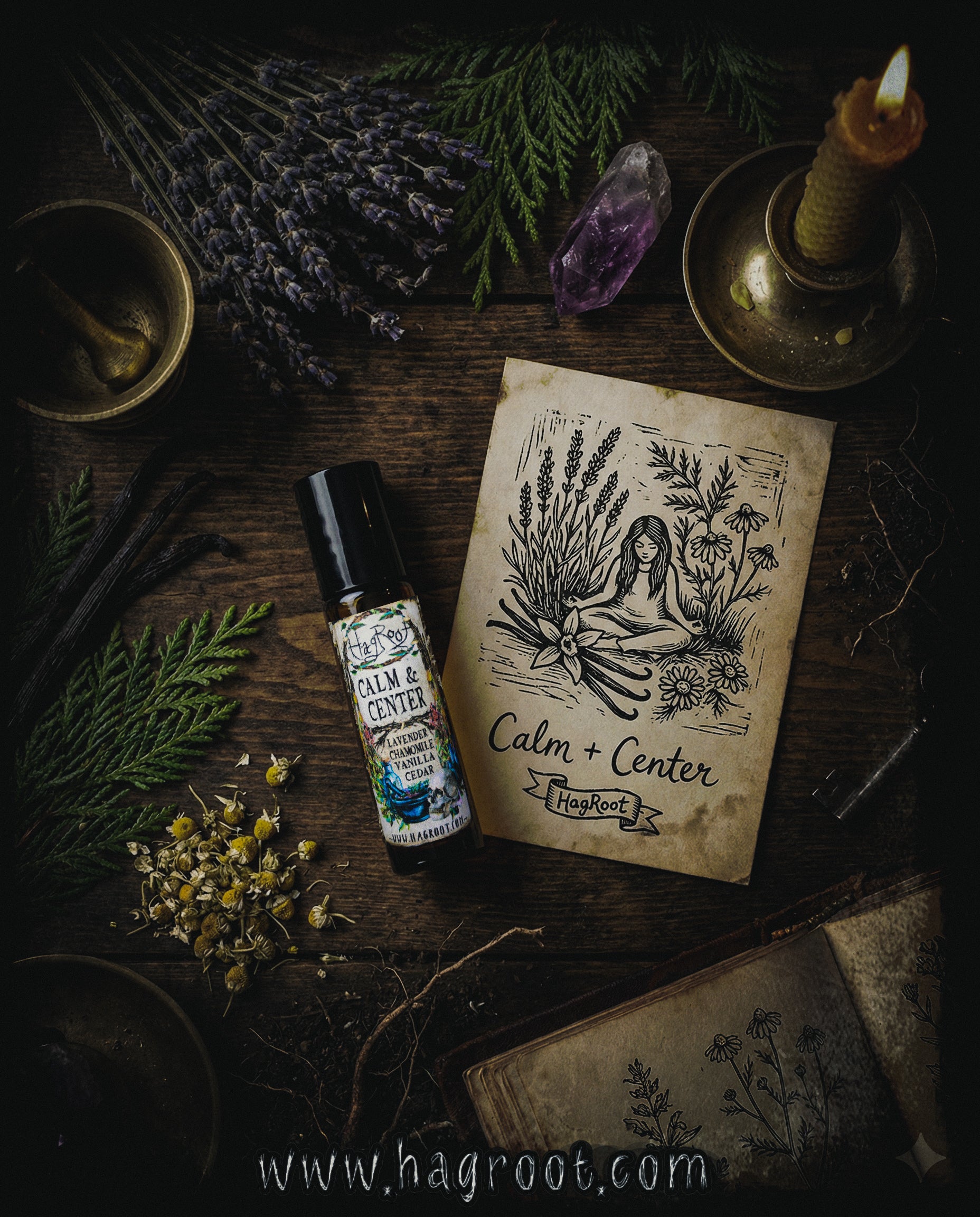 CALM & CENTER-Natural Herbal Roll On Oil for Stress, Anxiety and Tension