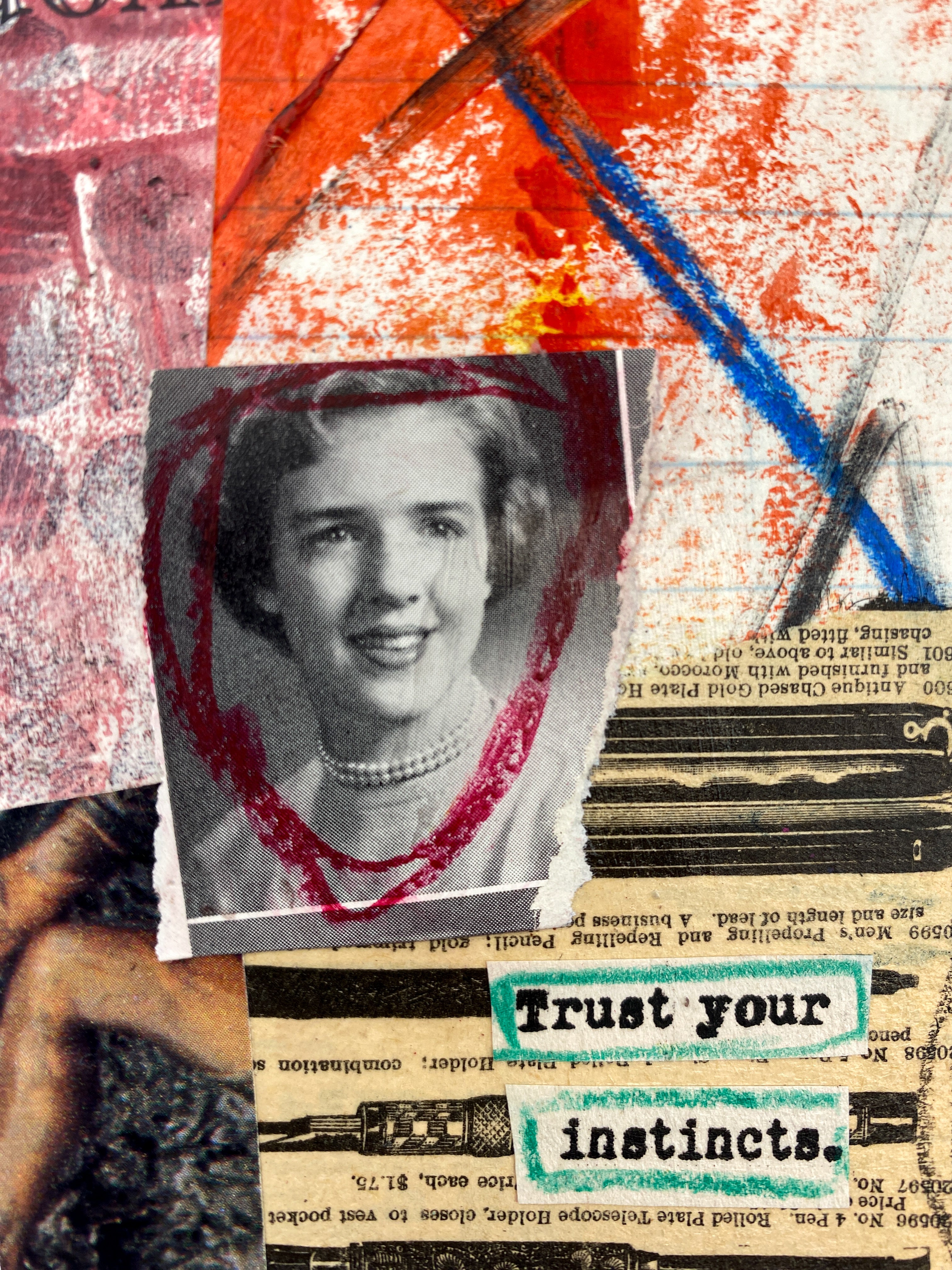 Trust Your Instincts - Original Mixed Media Collage