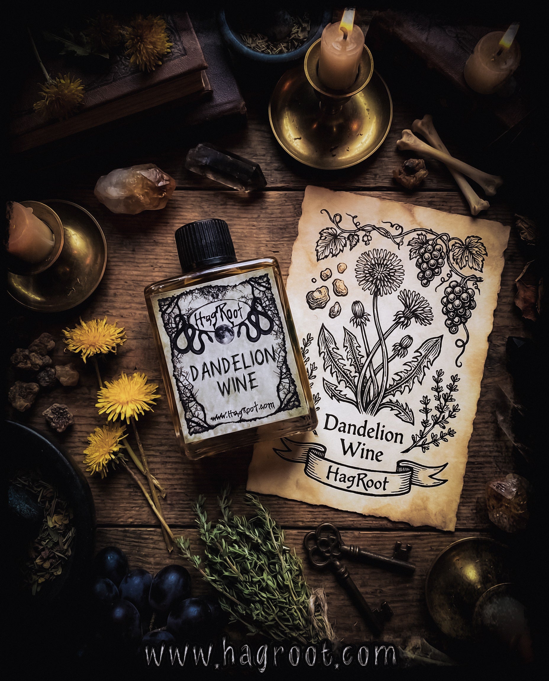 DANDELION WINE-(Dandelion, Myrrh, Grapes, Thyme)-Perfume, Cologne, Anointing, Ritual Oil