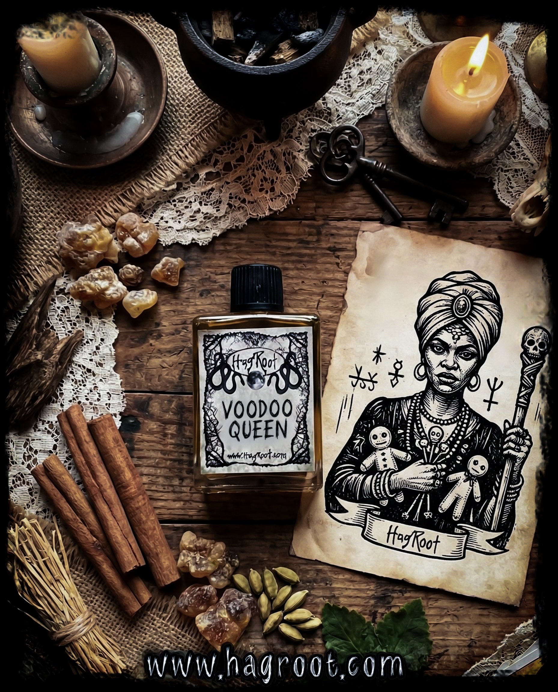 VOODOO QUEEN-(Oakmoss, Cypress, Patchouli, Cinnamon, Ritual Smoke)-Perfume, Cologne, Anointing, Ritual Oil