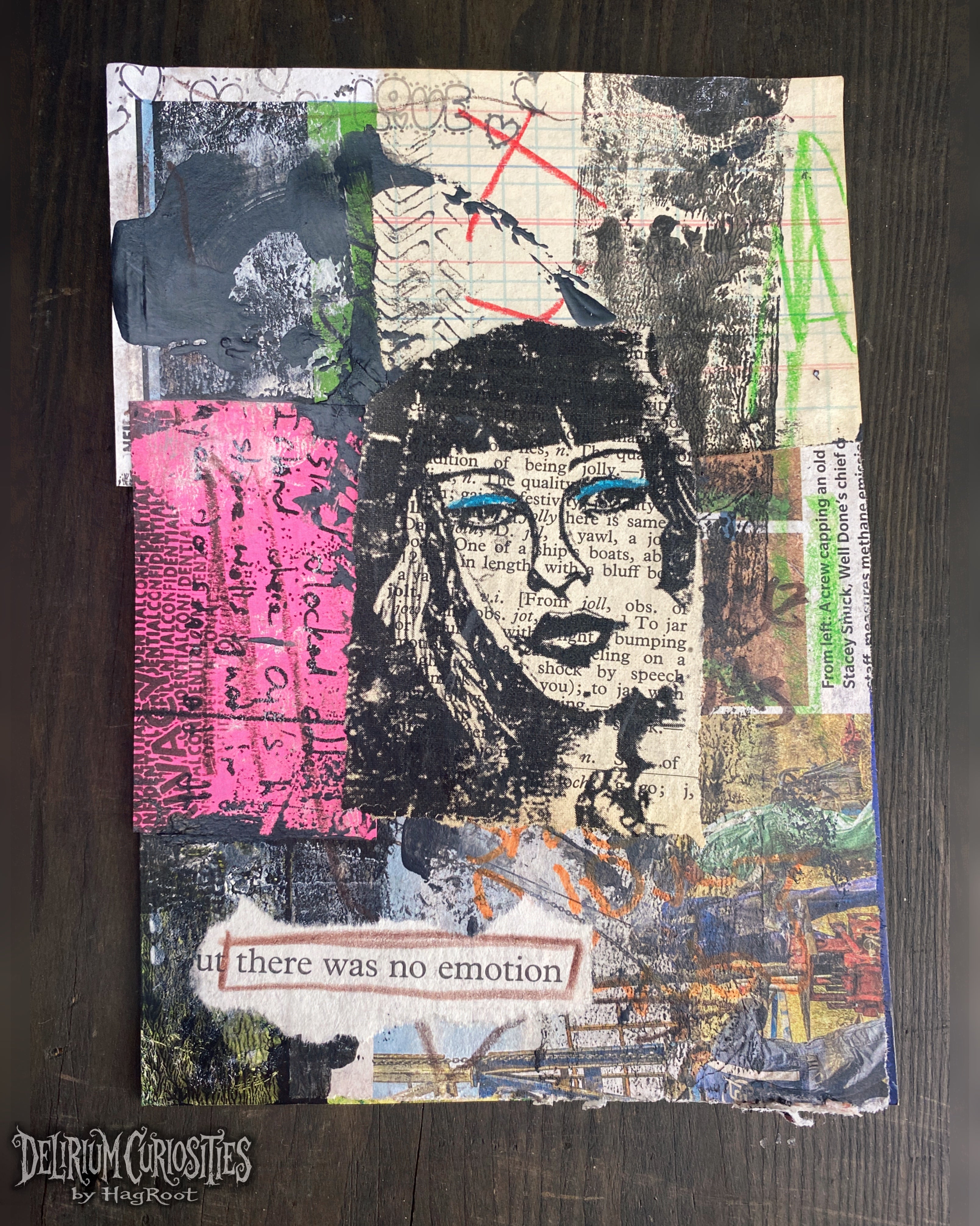 No Emotion - Original Mixed Media Collage