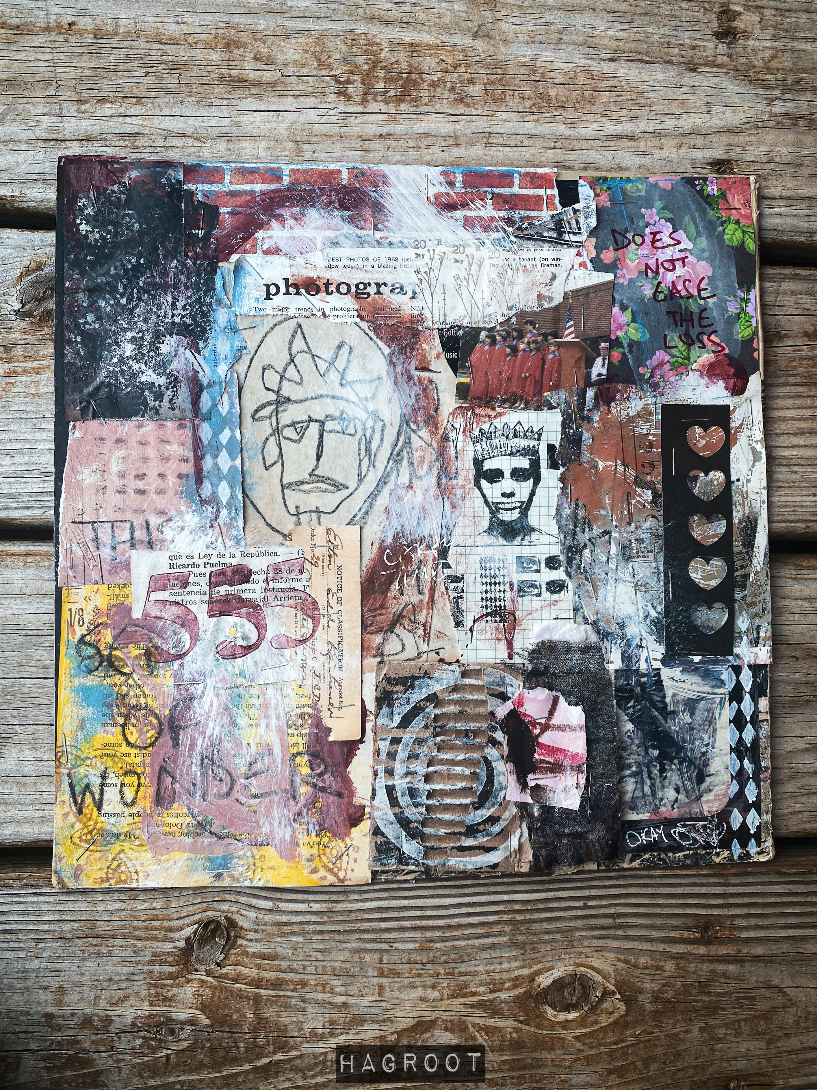 Okay - Original Mixed Media Abstract Collage