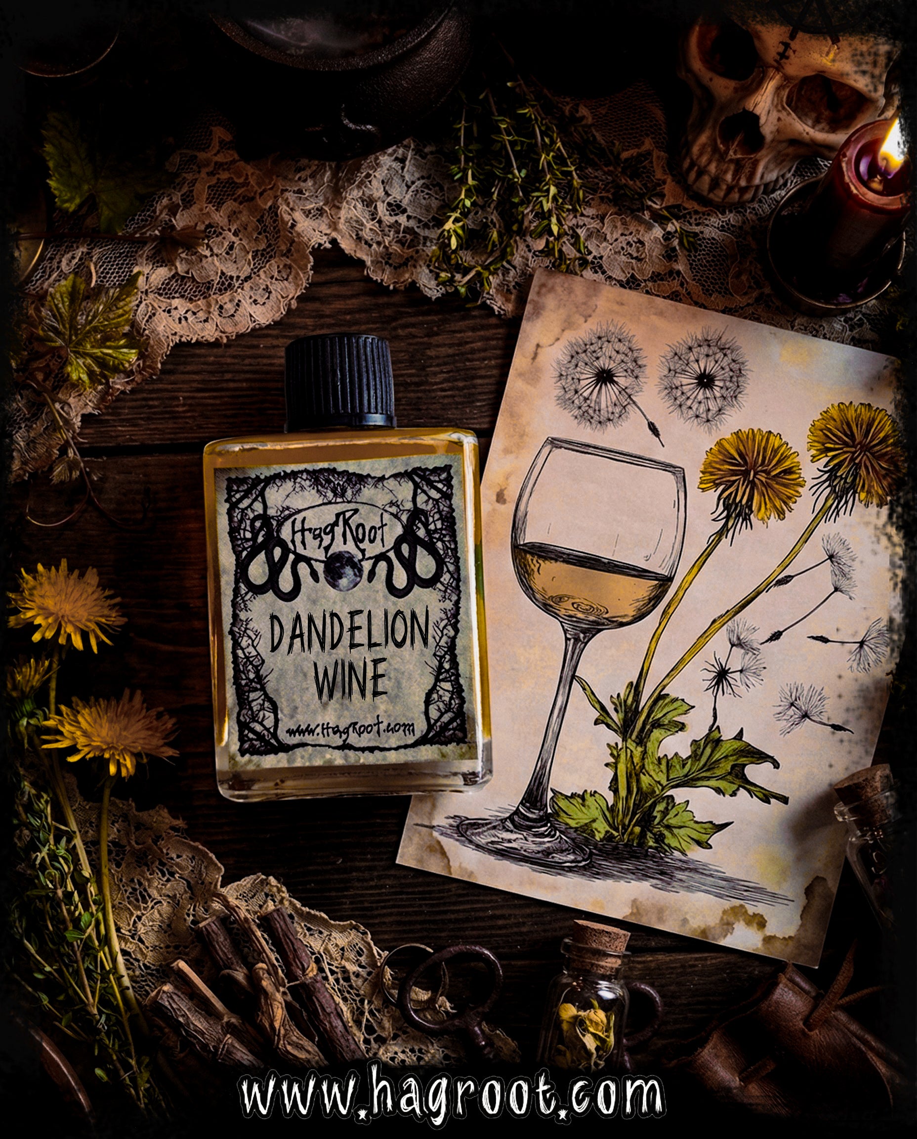 DANDELION WINE-(Dandelion, Myrrh, Grapes, Thyme)-Perfume, Cologne, Anointing, Ritual Oil
