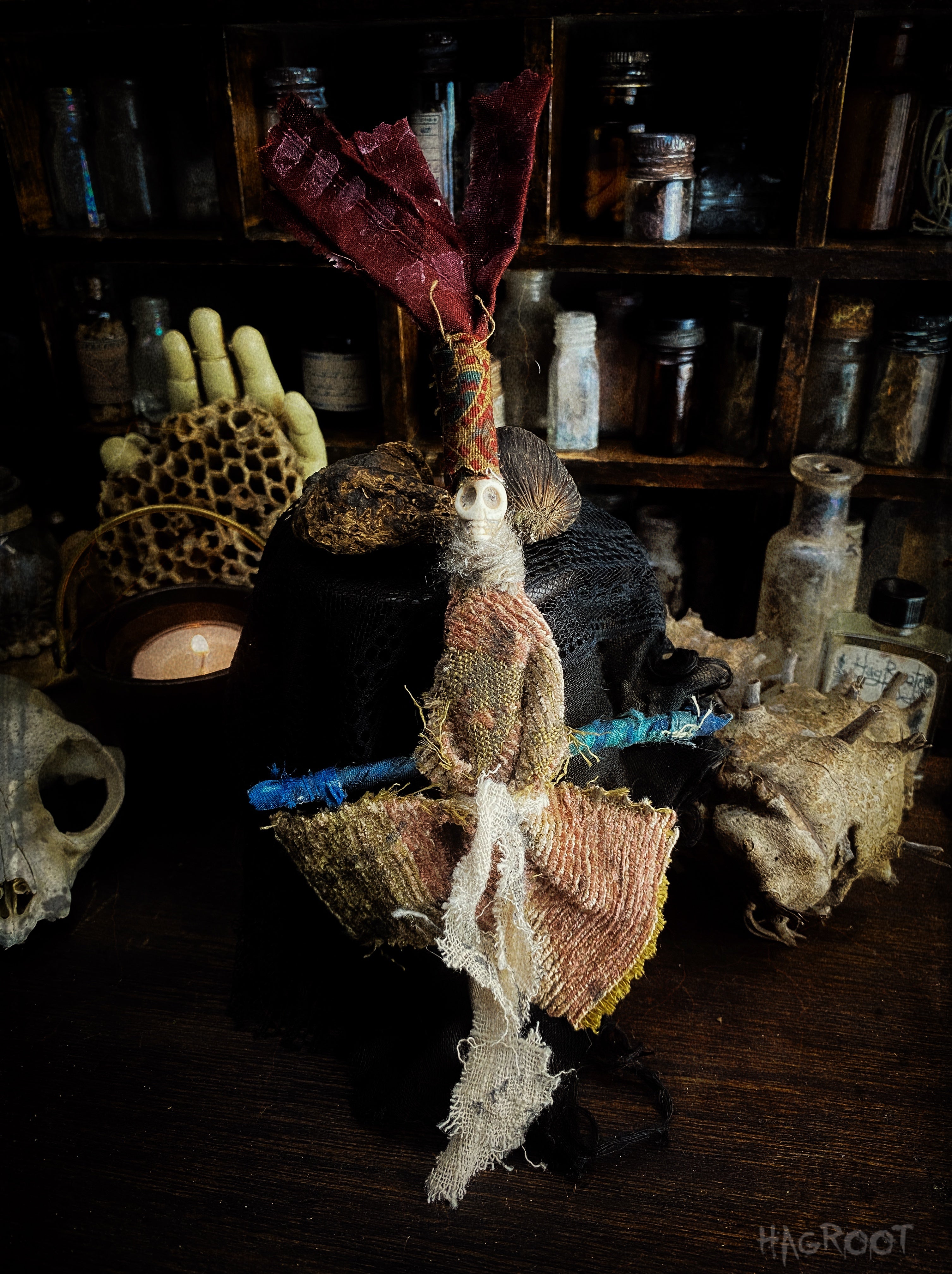 Handcrafted Conjure Doll - Poppet, Dark Folk Doll, Voodoo, Rootwork, Spirit Doll for Spells, Shadow Work and Intention Setting
