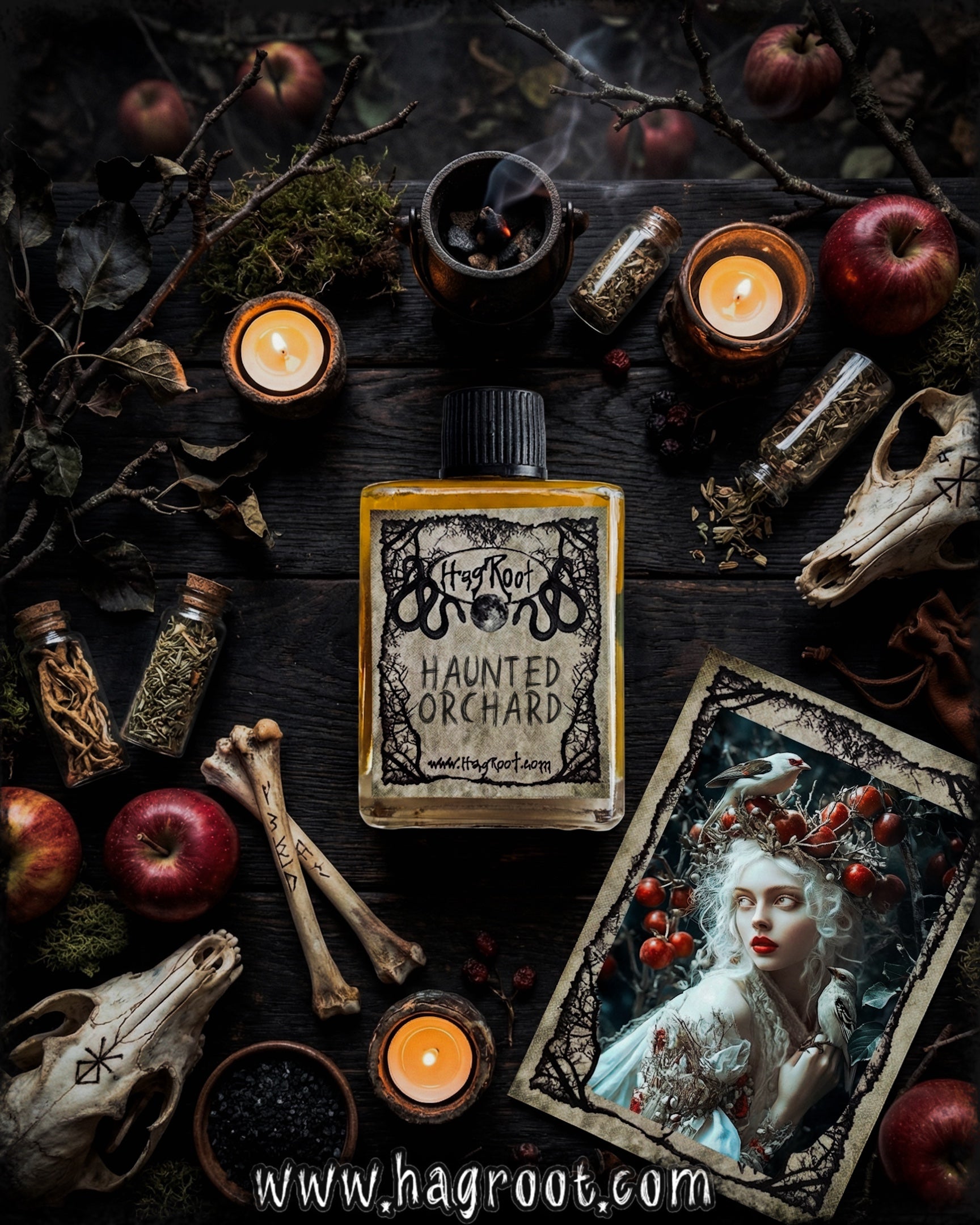 HAUNTED ORCHARD-(Apples, Peaches, Blackberries, Cinnamon, Charred Wood)-Perfume, Cologne, Anointing, Ritual Oil