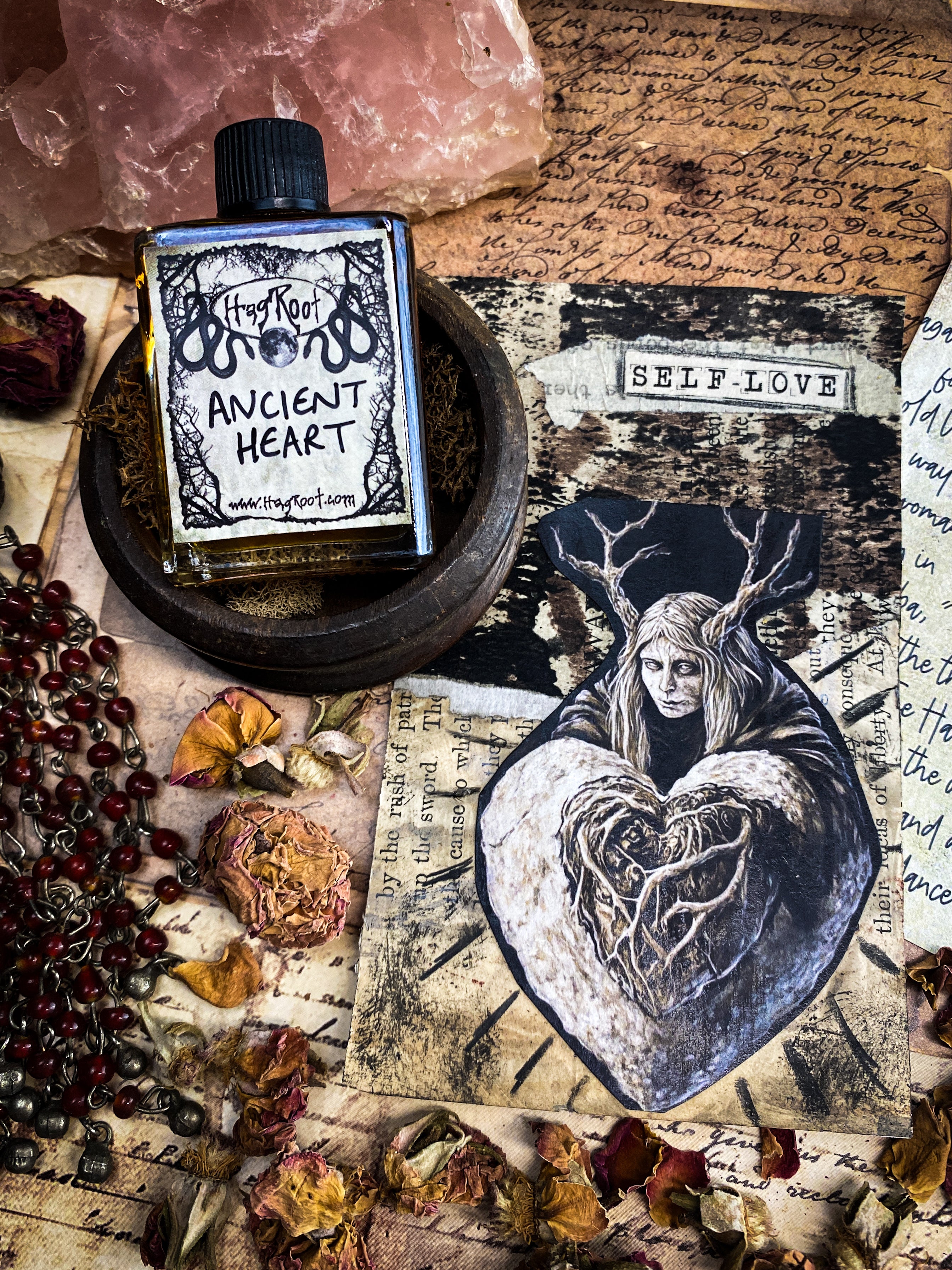 ANCIENT HEART-(Black Tea Leaves, Mahogany Wood, Tobacco)-Perfume, Cologne, Anointing, Ritual Oil