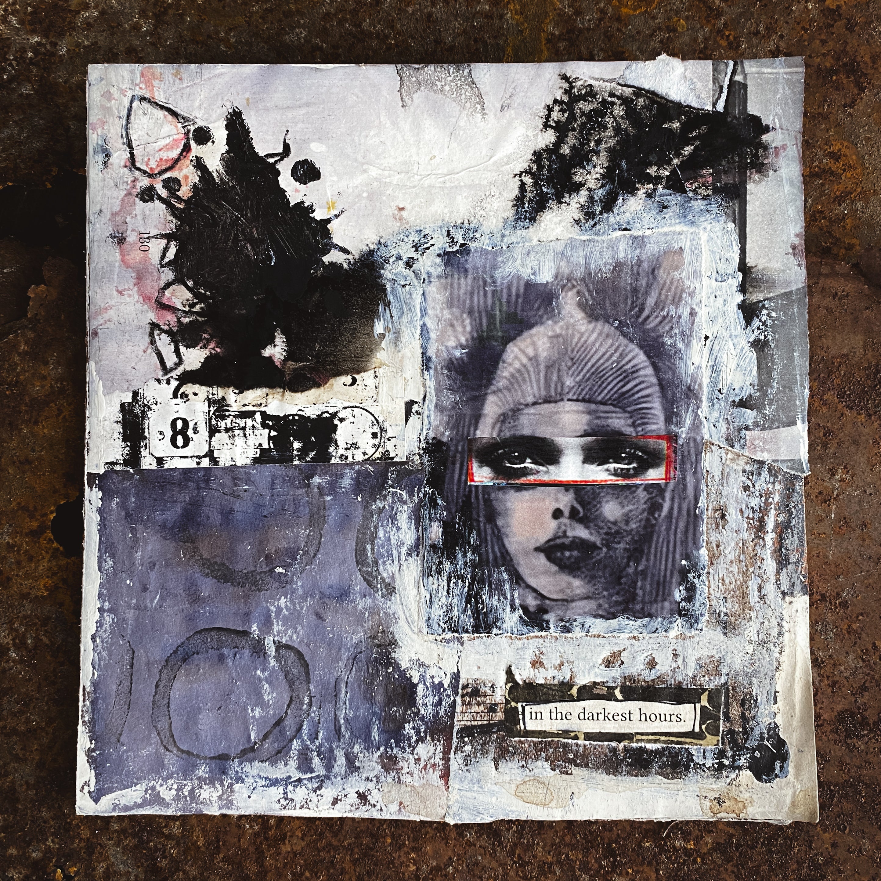 In the Darkest Hours - Original Mixed Media Collage