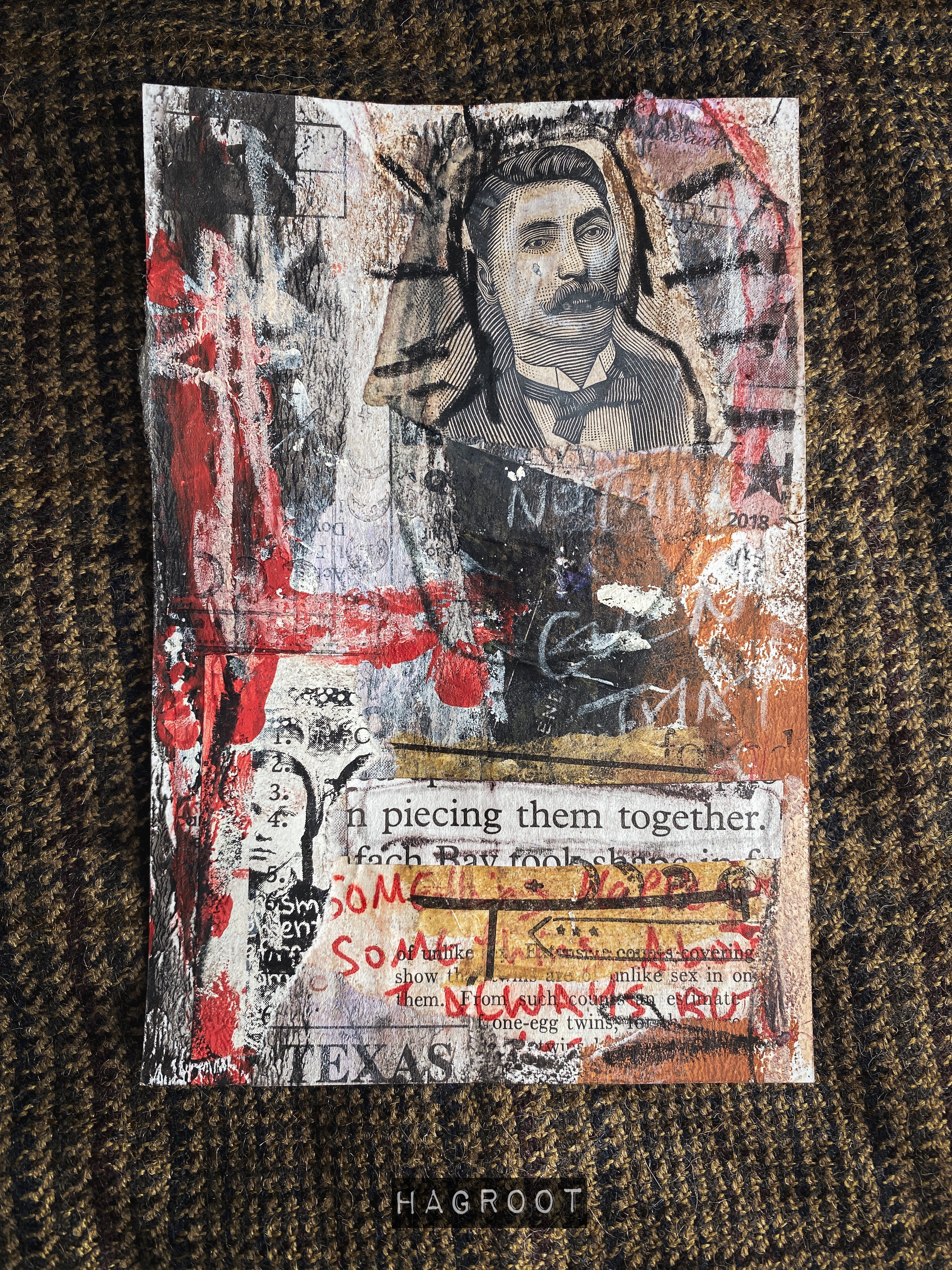 PiecingThem Together - Original Mixed Media Collage Art