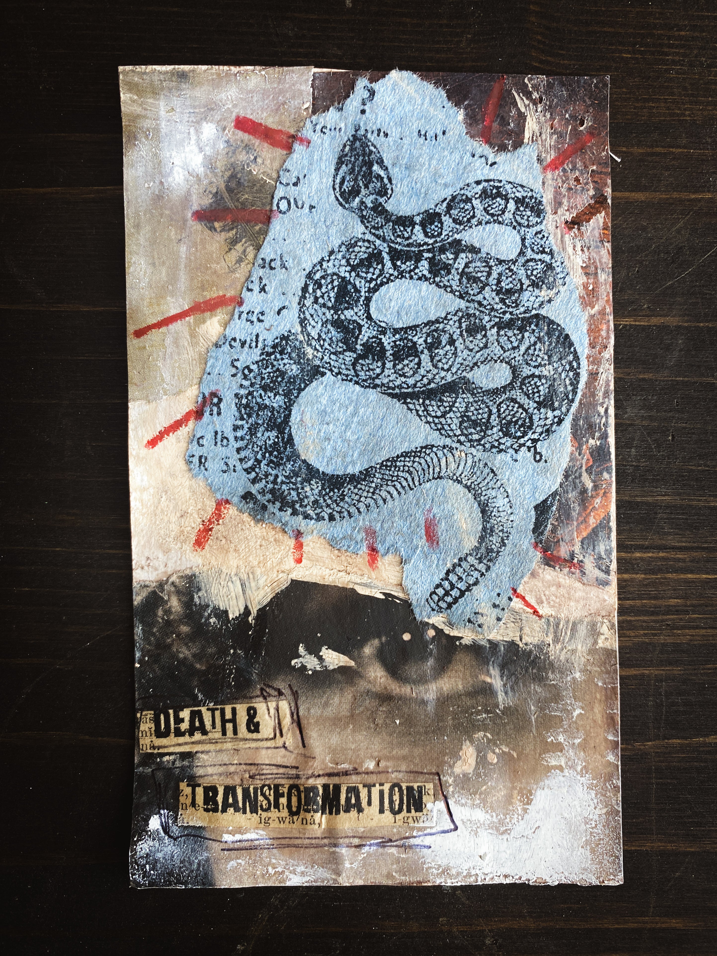 Death + Transformation - Original Mixed Media Collage