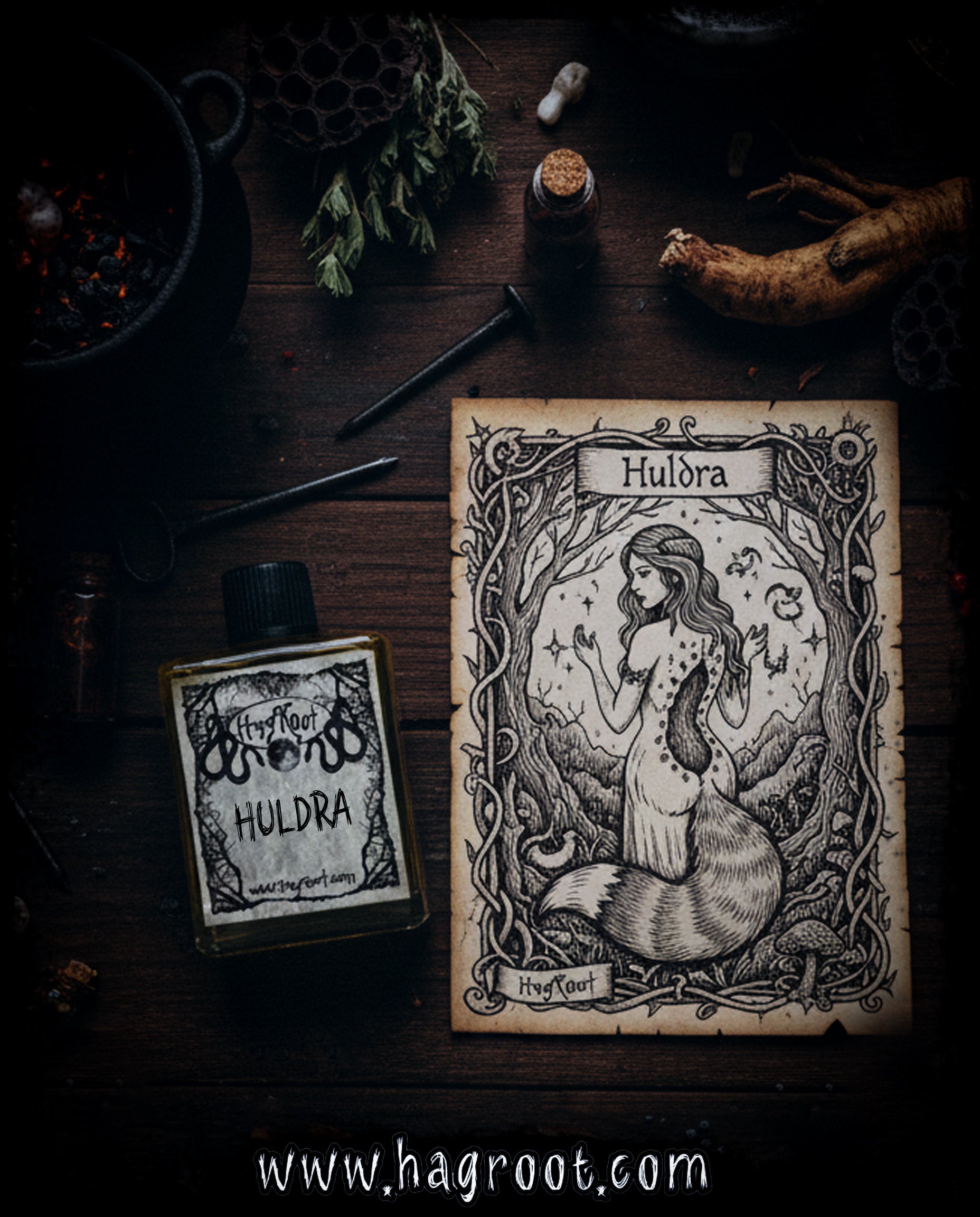 HULDRA-(Dark Spices, Haunted Woods, Warm Vanilla)-Perfume, Cologne, Anointing, Ritual Oil
