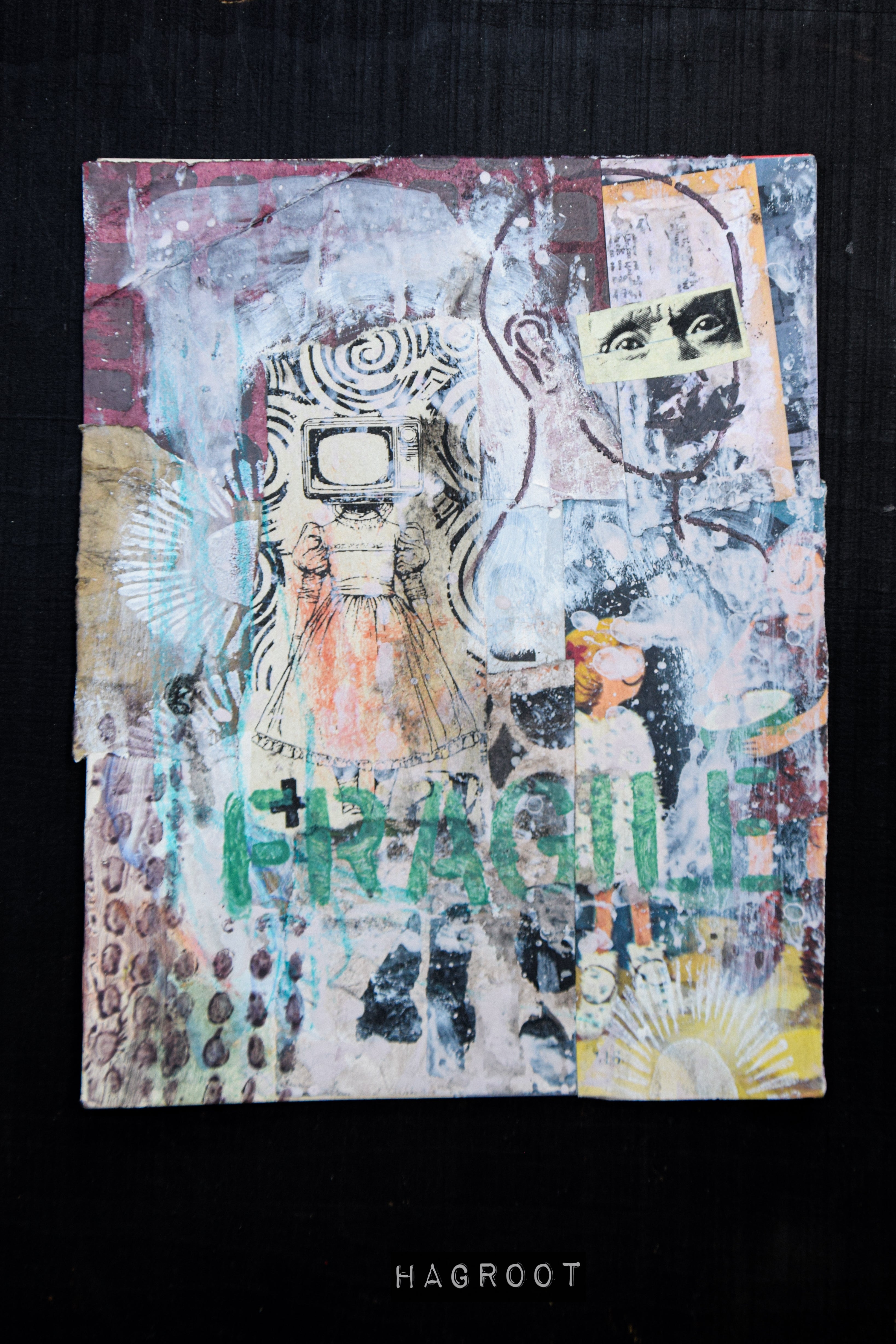 Fragile Humans - Original Mixed Media Collage Art