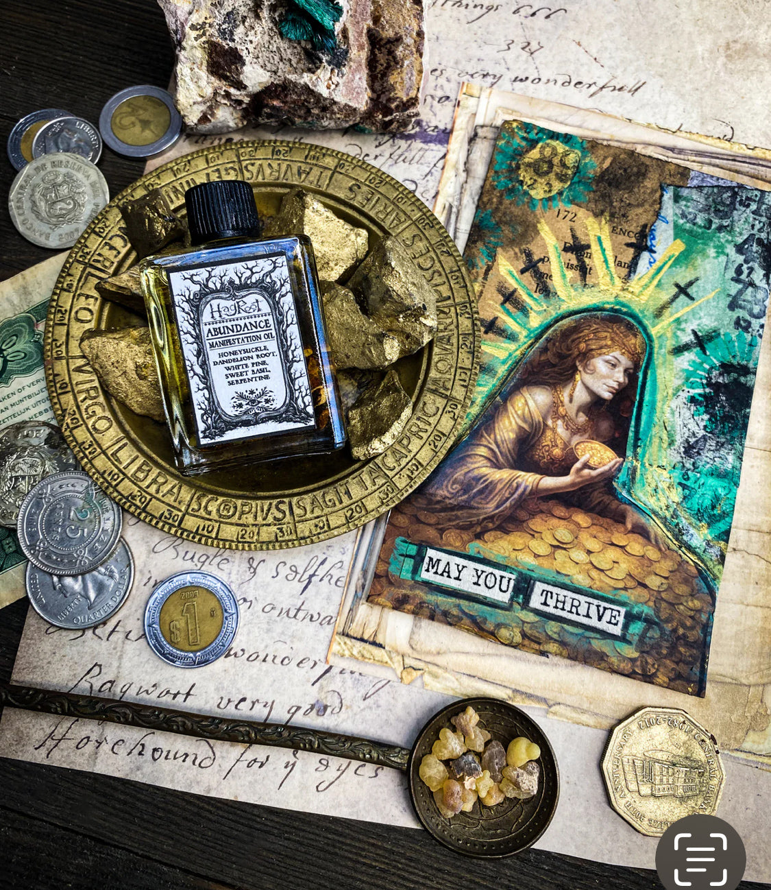 Abundance Manifestation Oil - Herbal Ritual Oil, Anointing Oil, Perfume, Conjure Oil