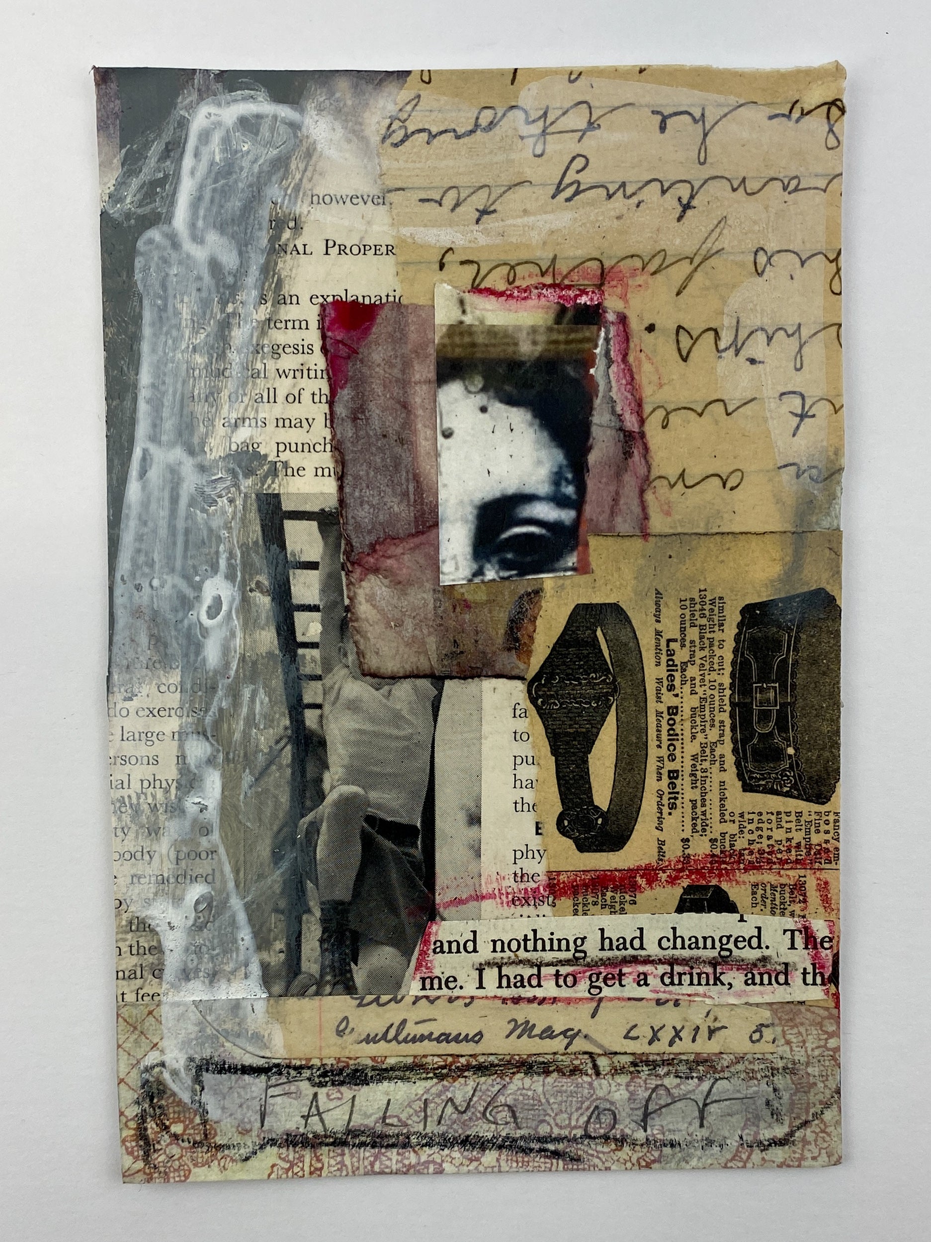 Falling Off - Original Mixed Media Collage