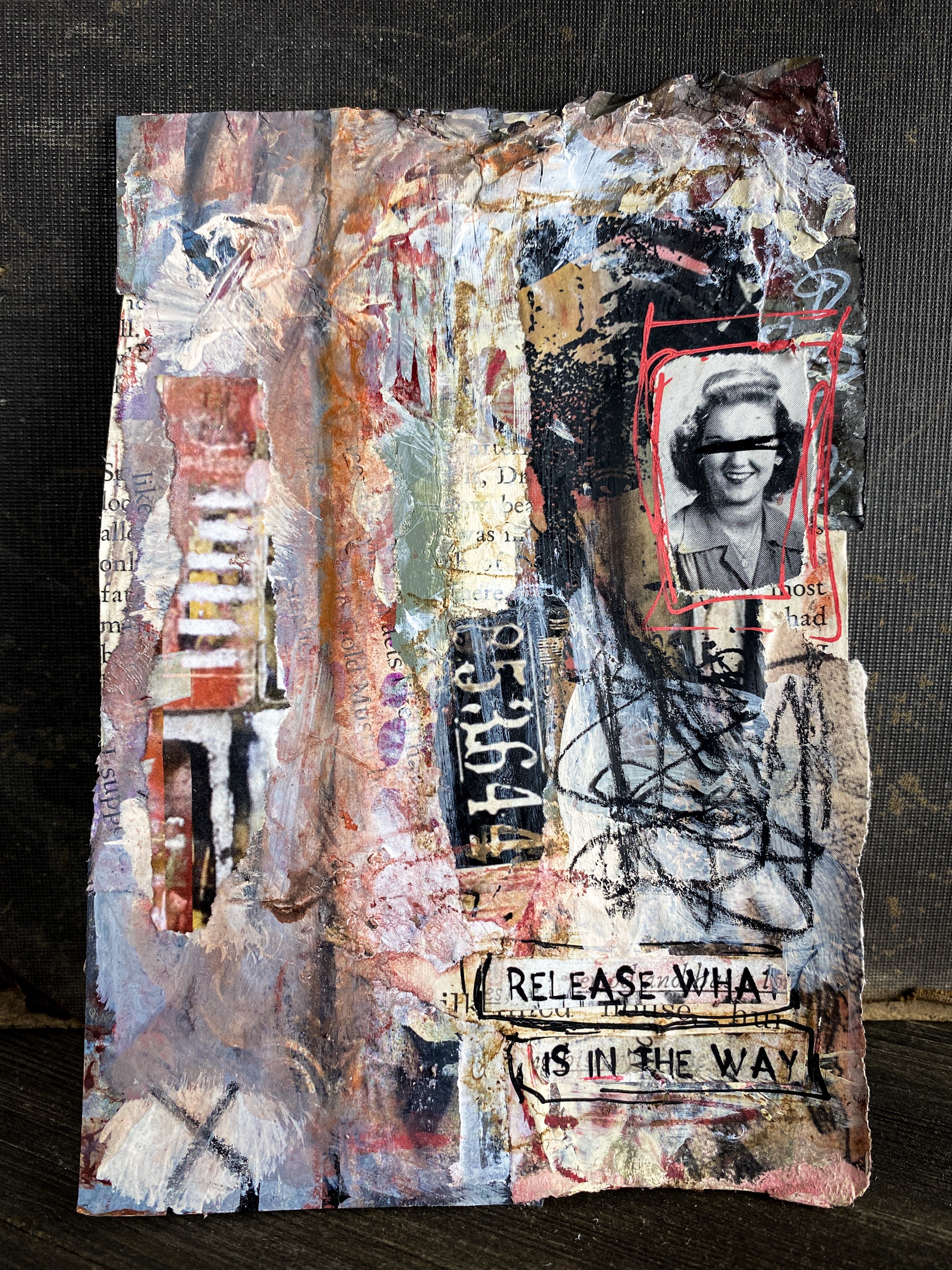 Release What is in the Way - Original Mixed Media Collage