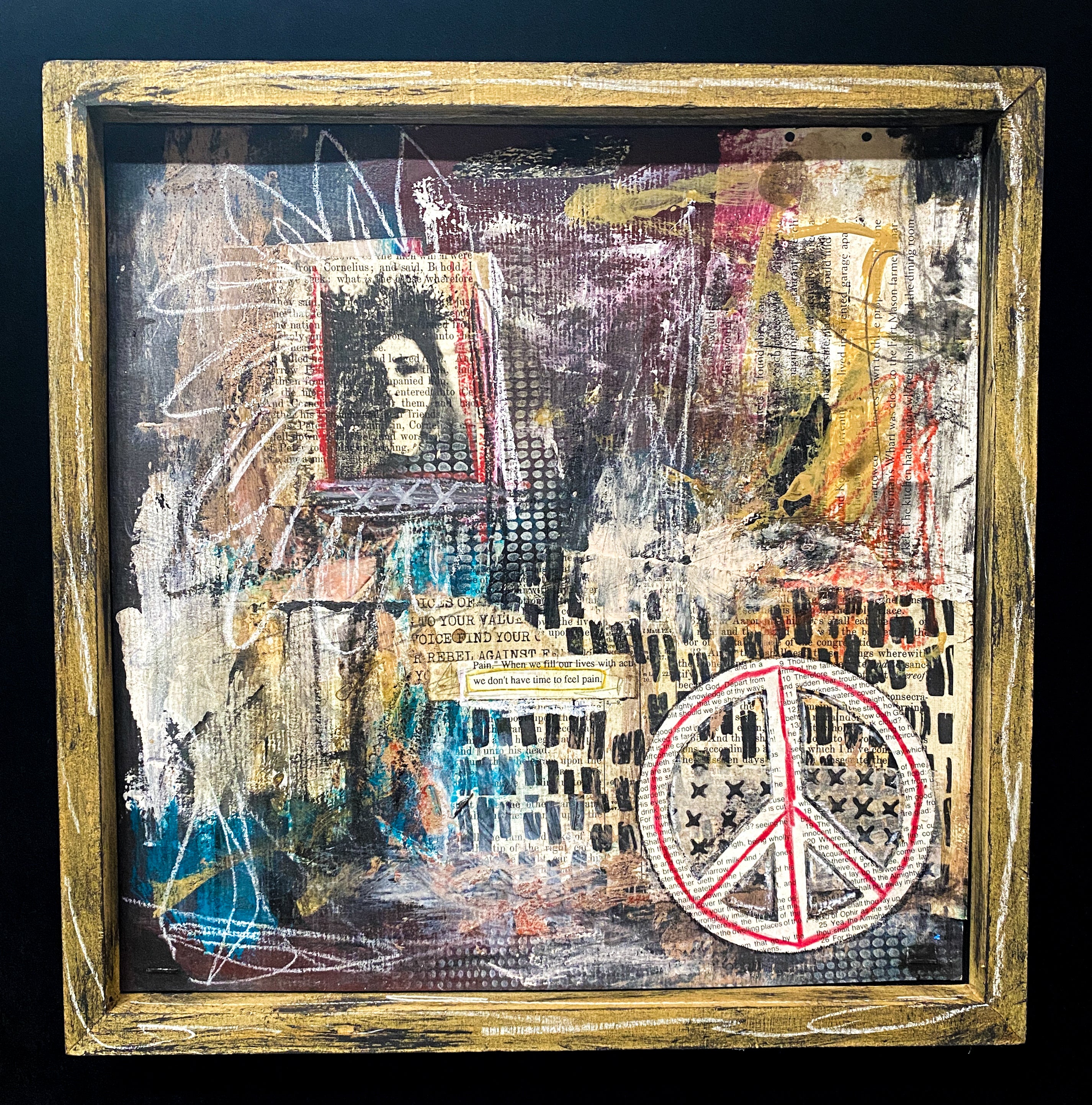 Don’t Have Time - Original Framed Mixed Media Collage