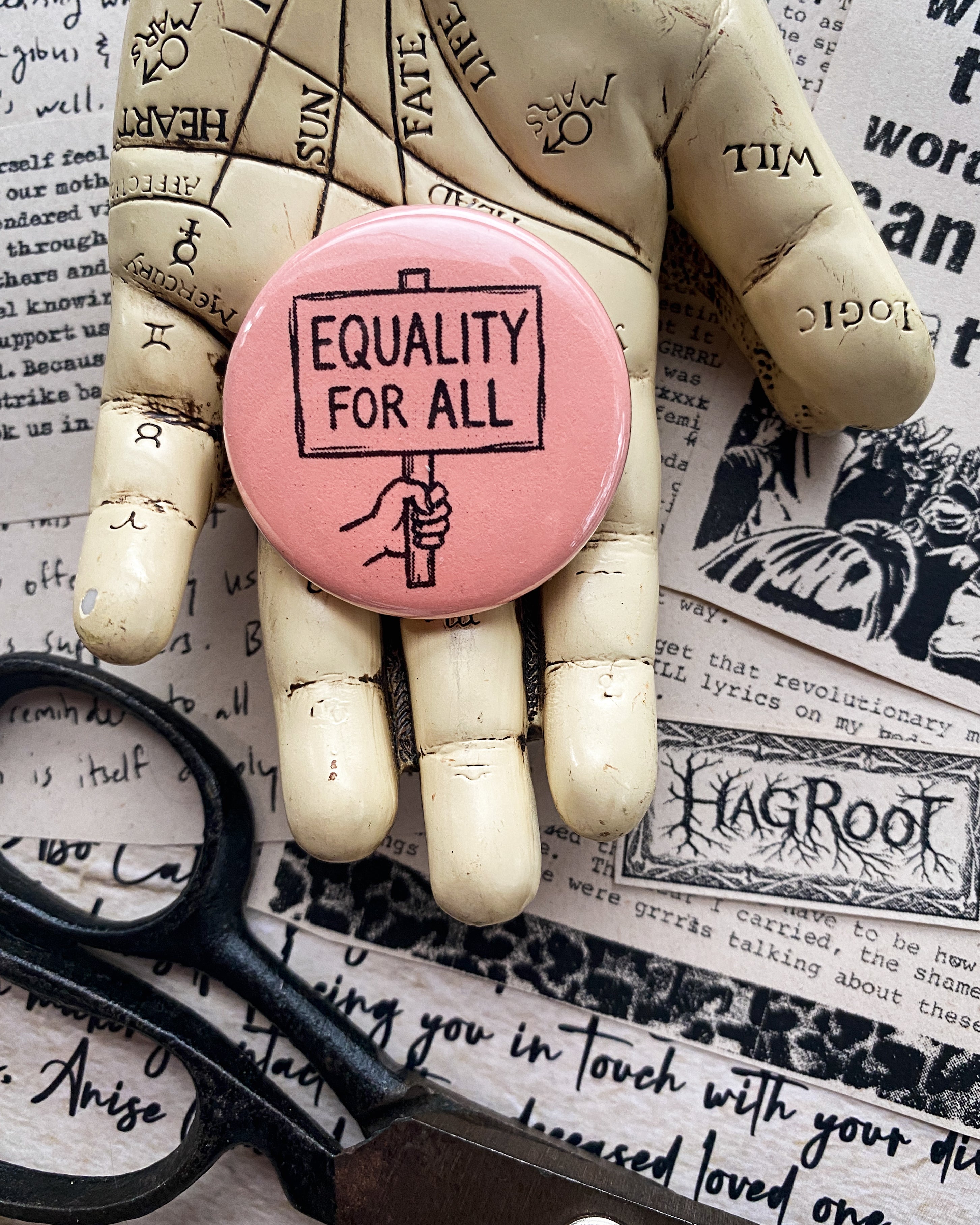 Equality for All - Hand Pressed Button/Pin - 1.5"