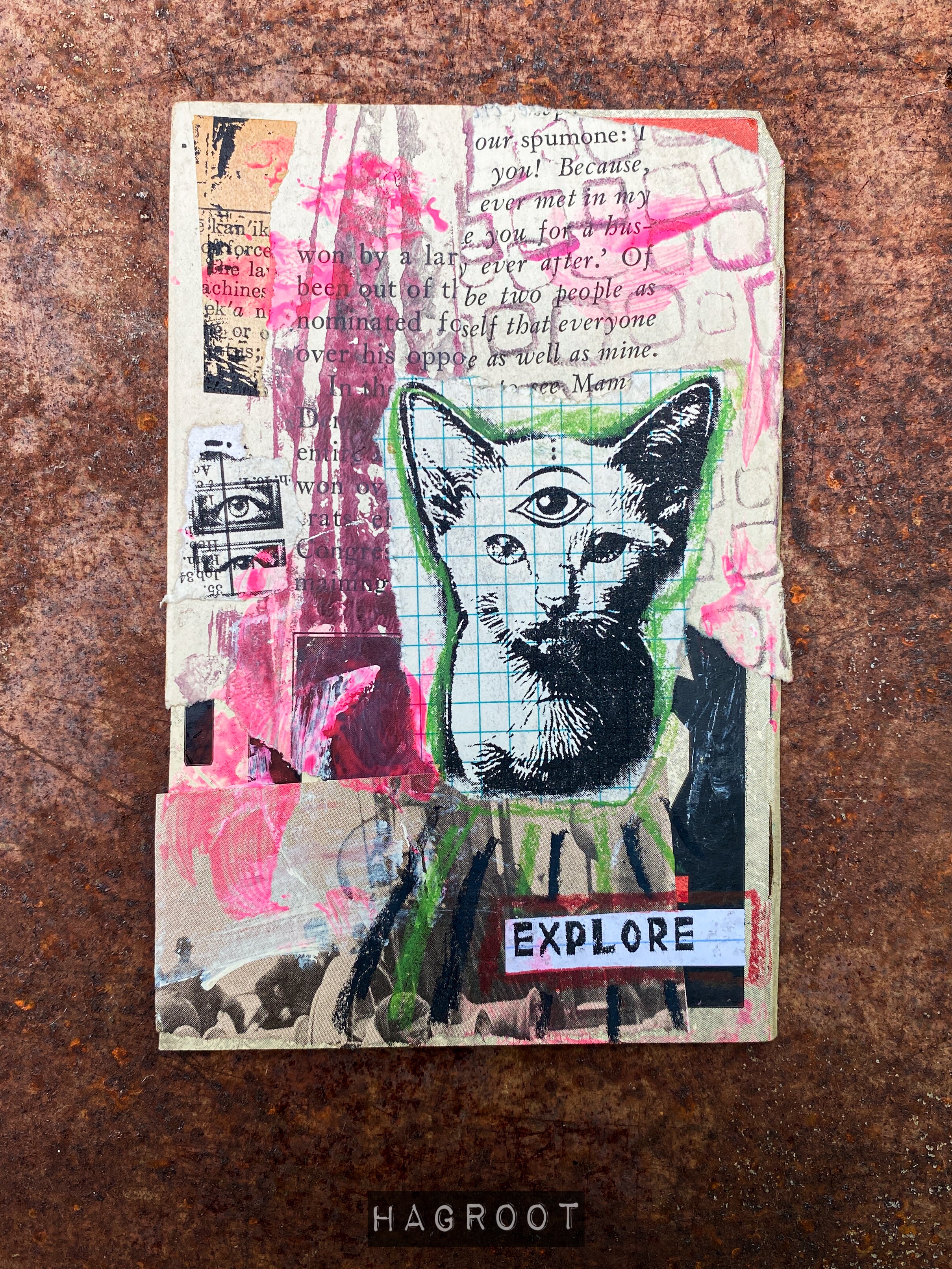 Explore - Original Mixed Media Collage
