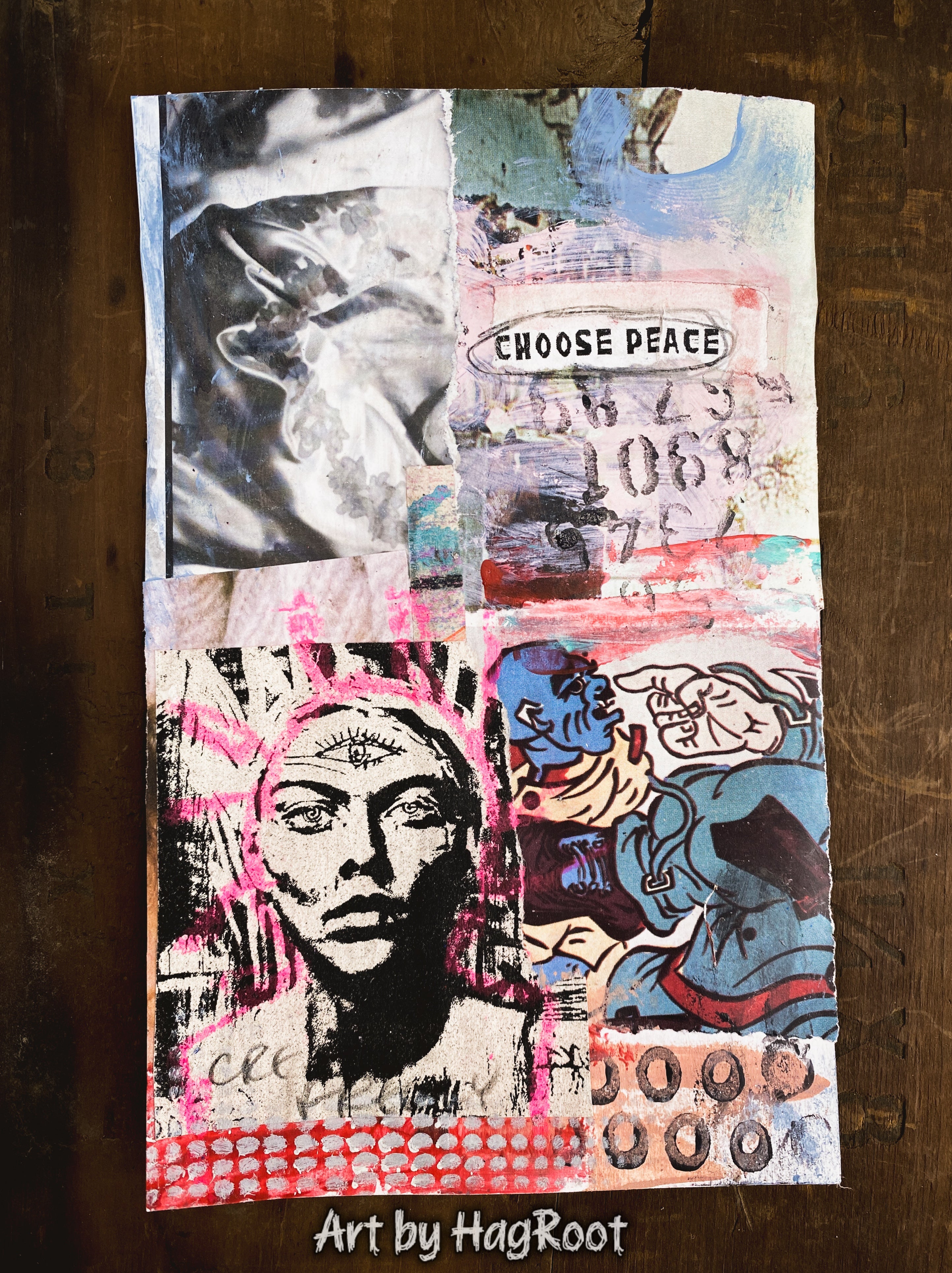 Choose Peace - Original Mixed Media Collage