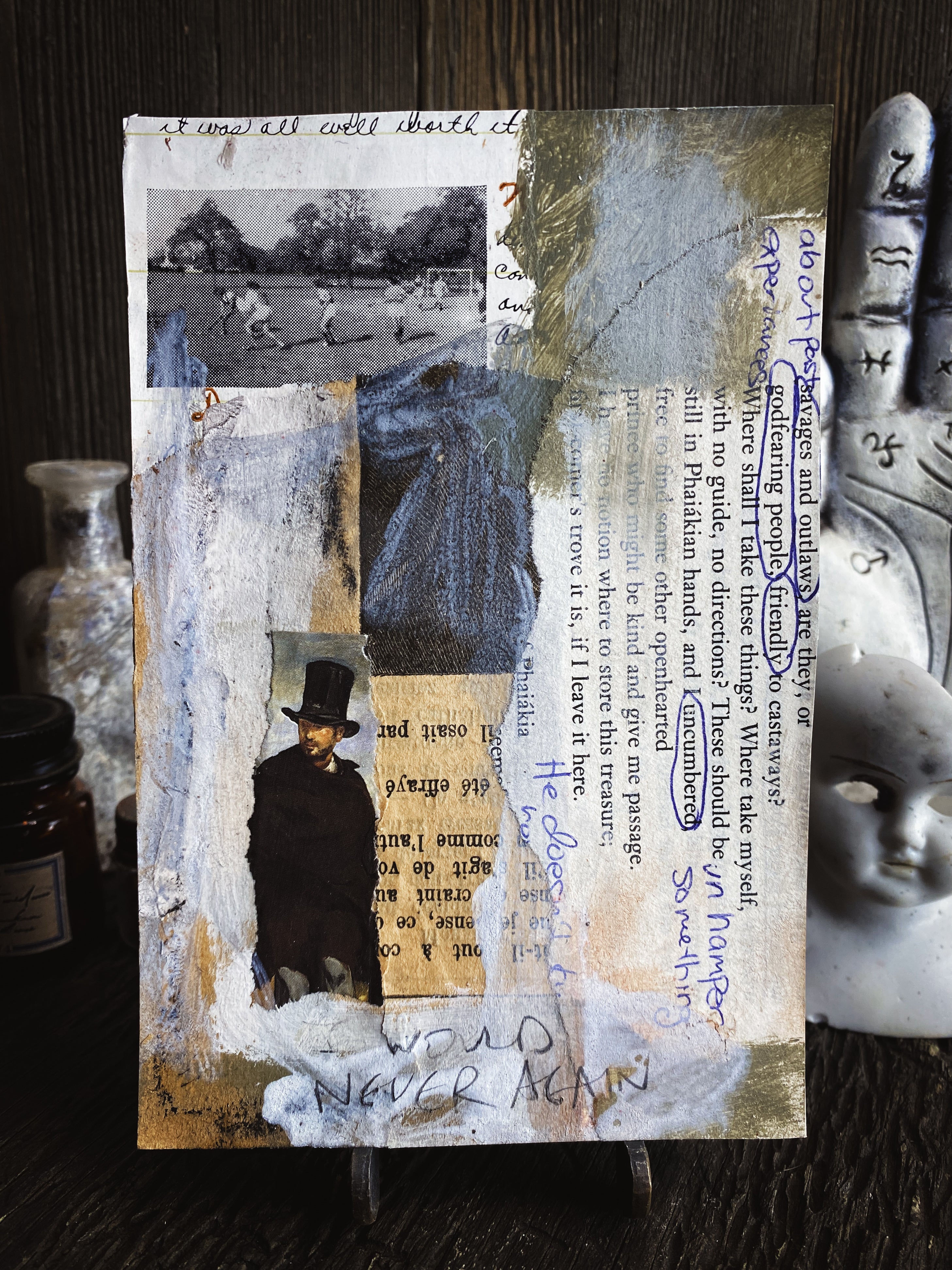 Never Again - Original Mixed Media Collage