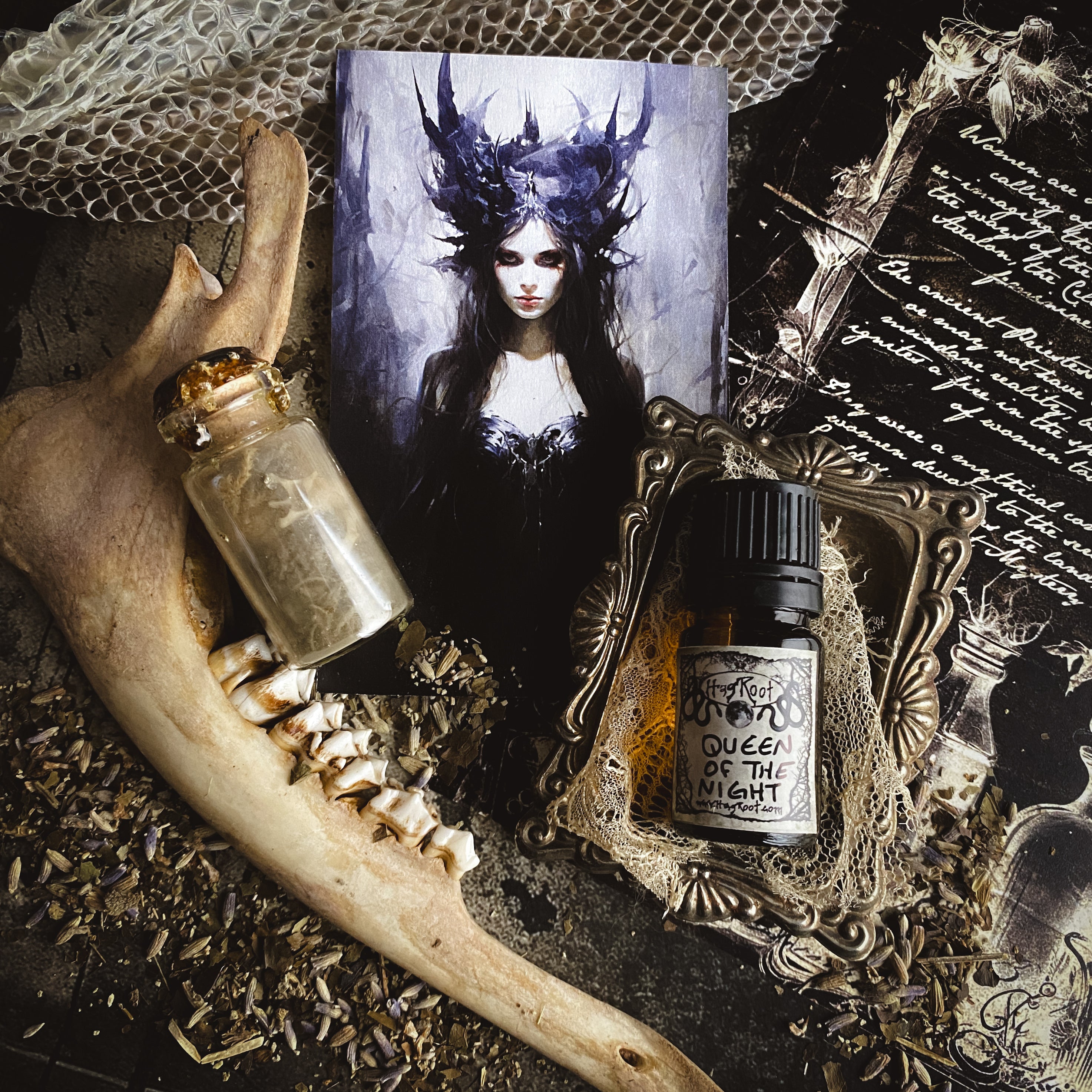 QUEEN OF THE NIGHT-(Dark Chocolate, Blood Orange, Frankincense Tears, Dark Spices, Forest)-Perfume, Cologne, Anointing, Ritual Oil