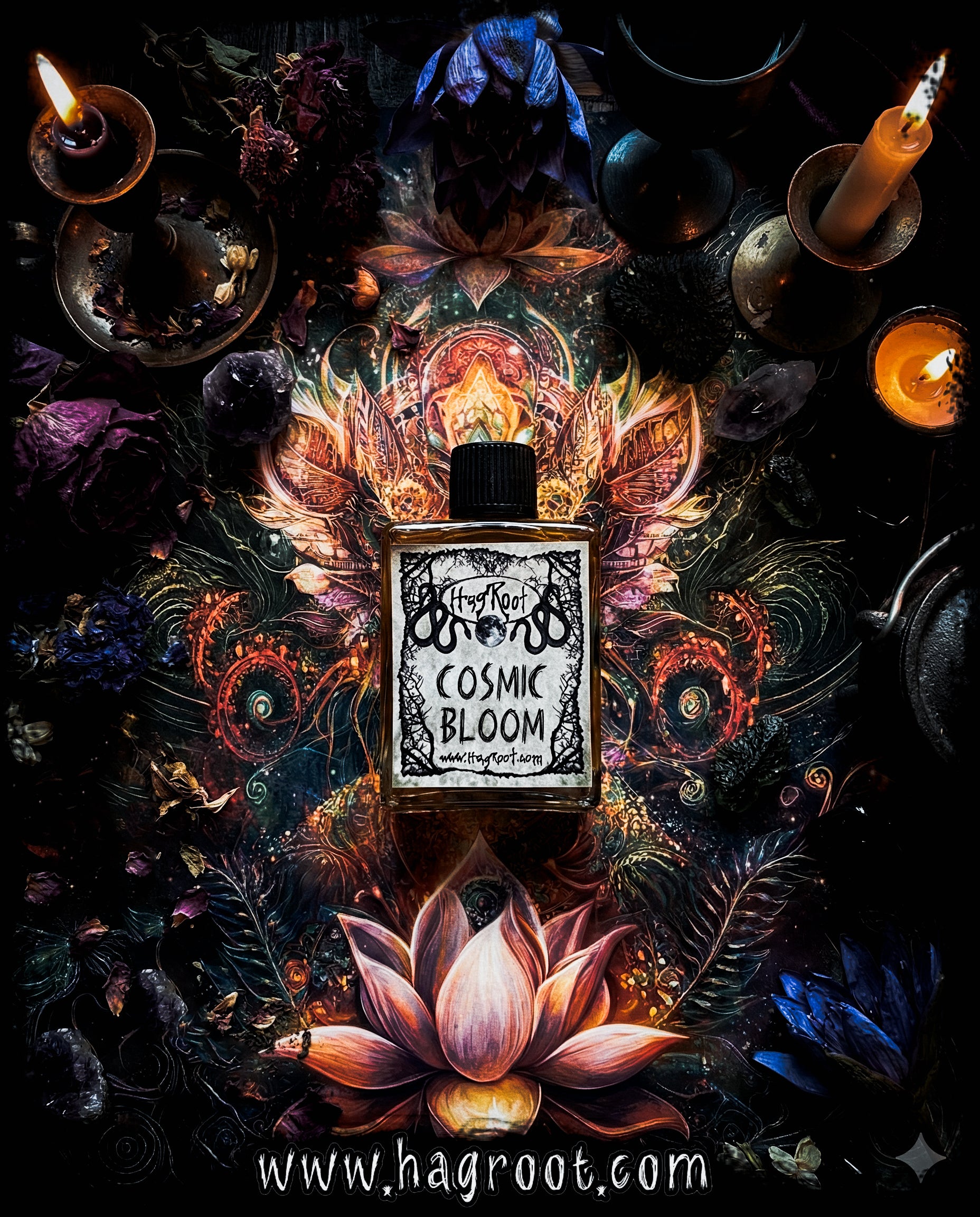 COSMIC BLOOM-(Honeysuckle, Lilac, Neroli, Jasmine, Champaka Flowers, Rose, Blackberry)-Perfume, Cologne, Anointing, Ritual Oil