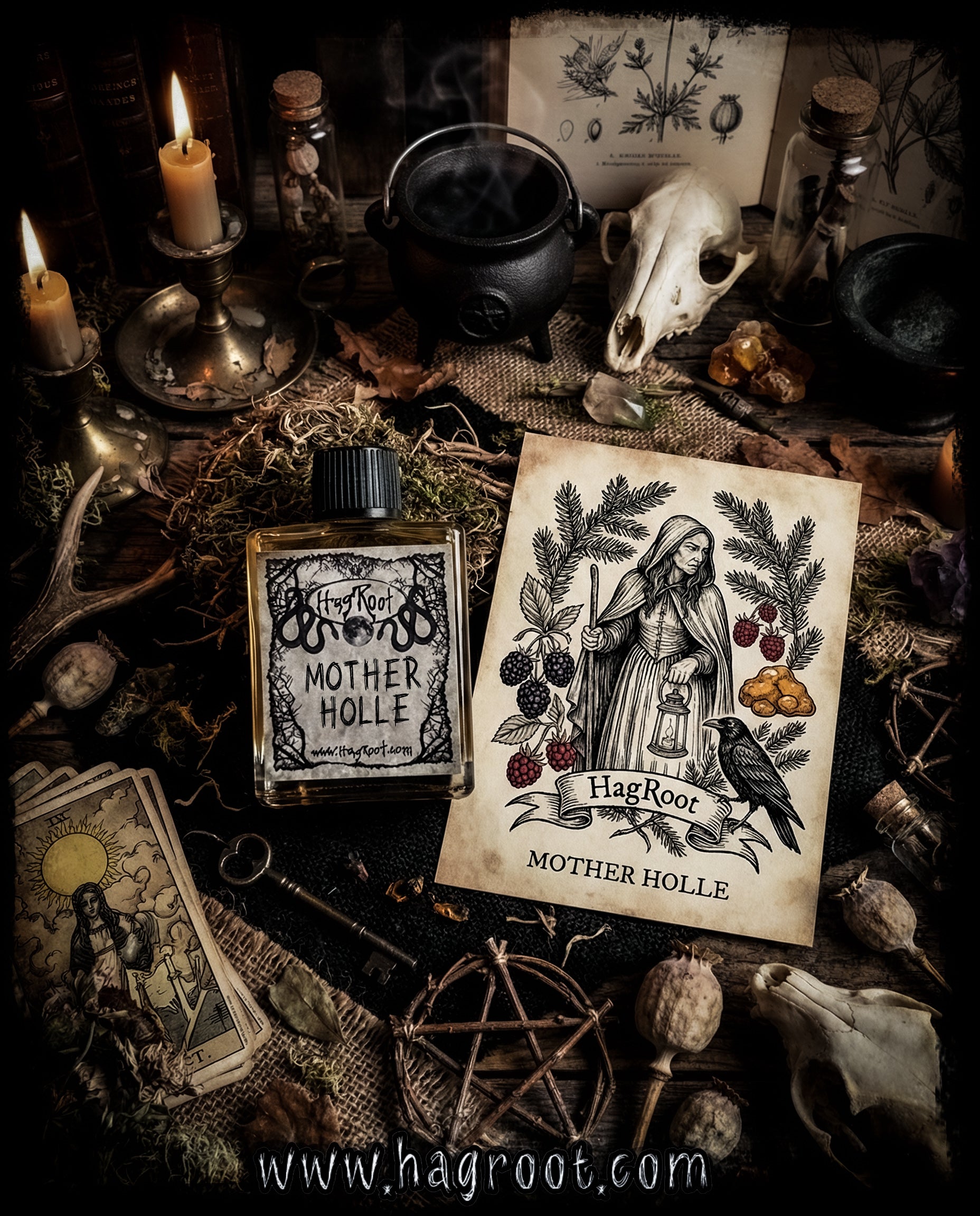 MOTHER HOLLE-(Blackberry, Raspberry, Spruce, Fir, Amber, Vetiver)-Perfume, Cologne, Anointing, Ritual Oil