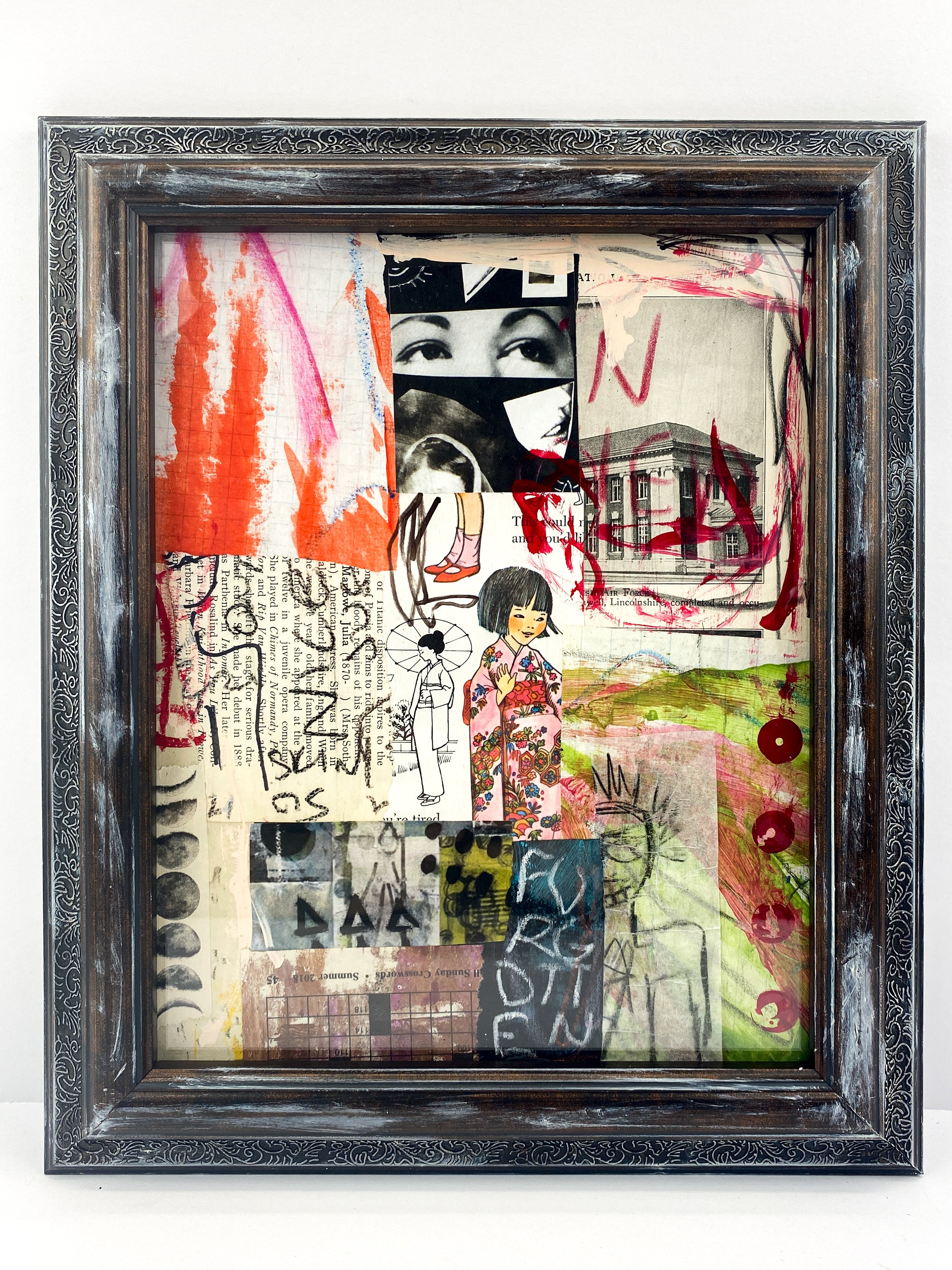 Forgotten - Original Mixed Media Collage In Frame