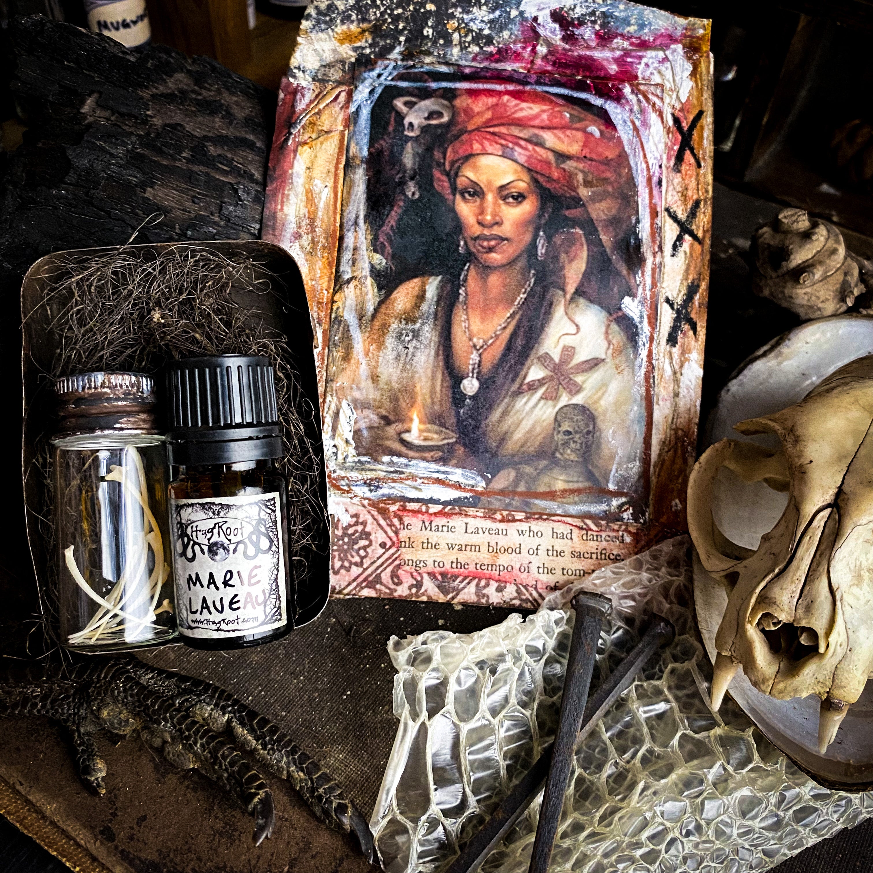 MARIE LAVEAU- (Guiac Wood, Cinnamon, Teak Wood, Vetiver, Amber, Cardamom, Patchouli, Cedar)-Perfume, Cologne, Anointing, Ritual Oil