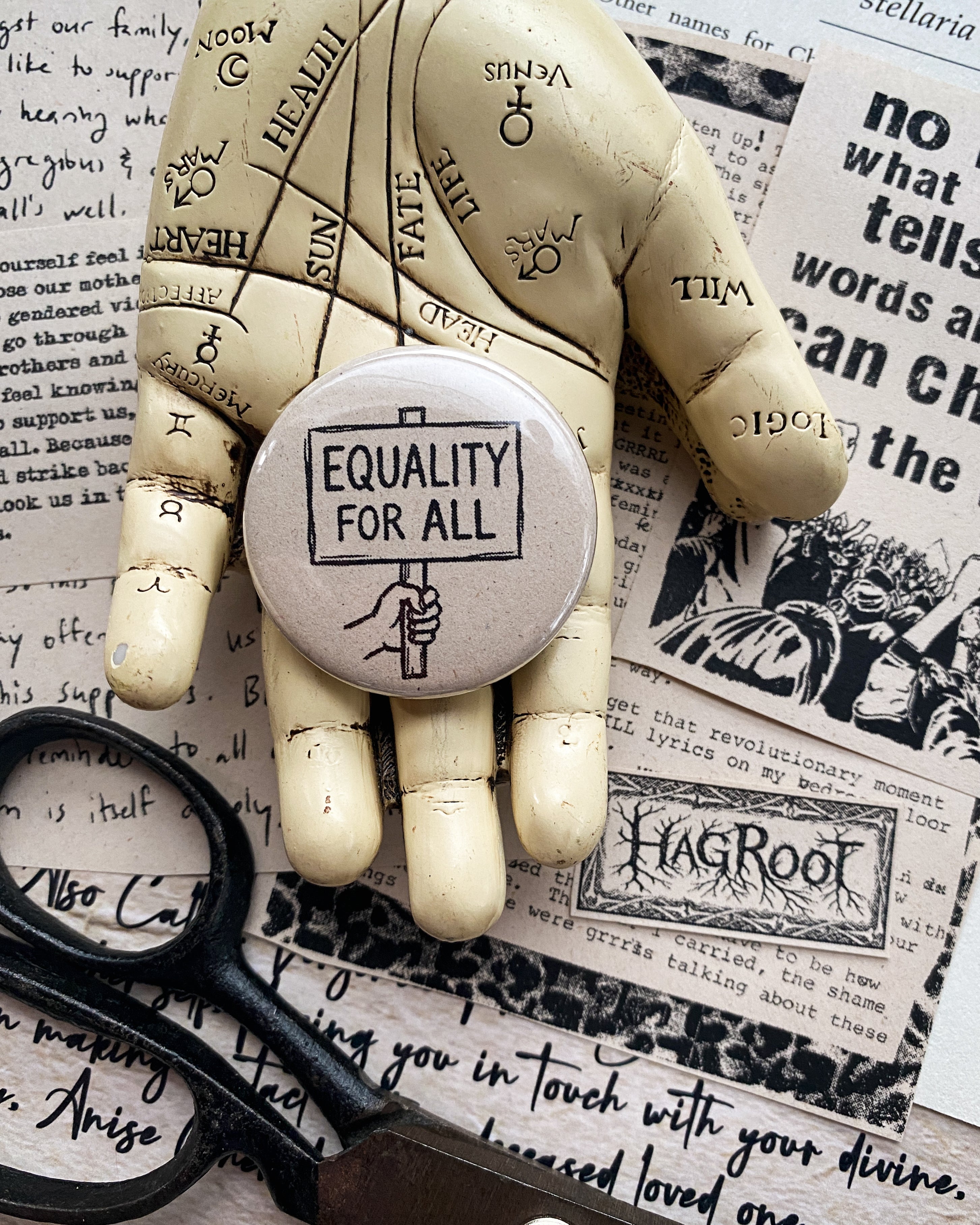 Equality for All - Hand Pressed Button/Pin - 1.5"