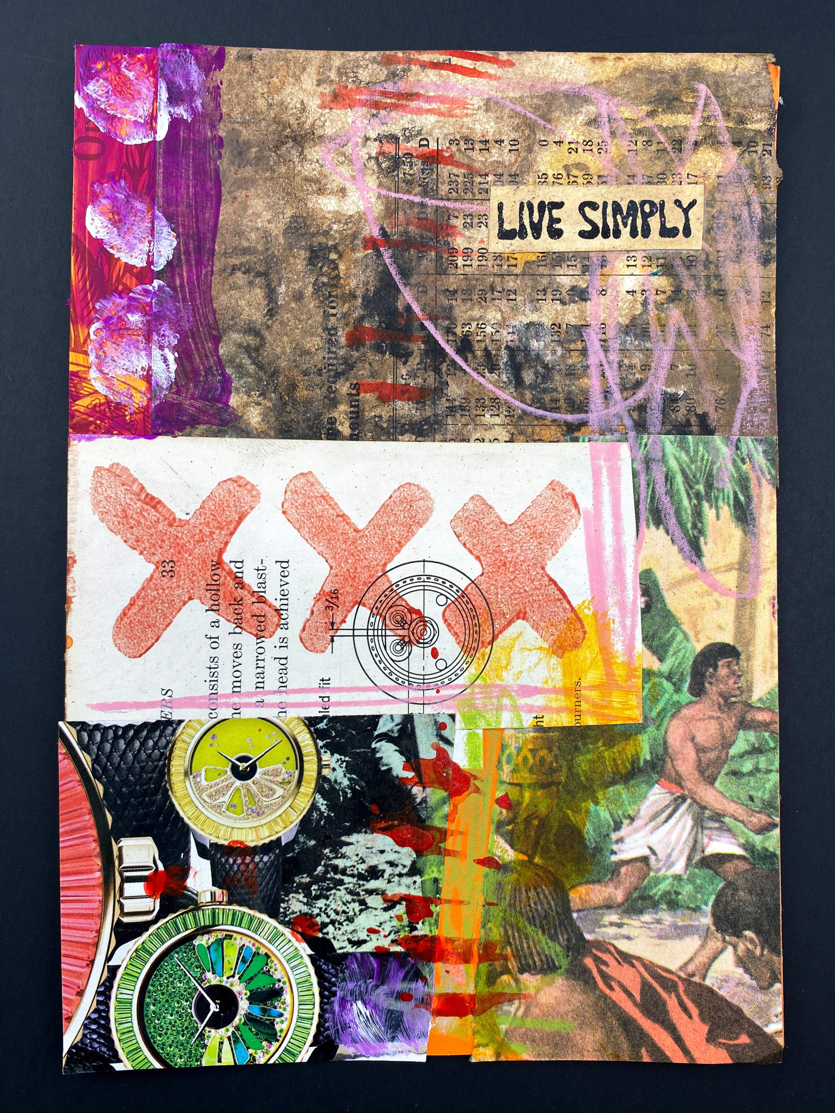 Live Simply - Original Mixed Media Collage