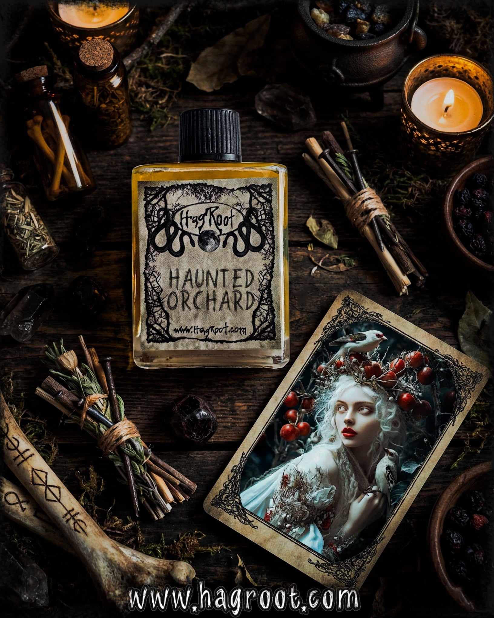 HAUNTED ORCHARD-(Apples, Peaches, Blackberries, Cinnamon, Charred Wood)-Perfume, Cologne, Anointing, Ritual Oil