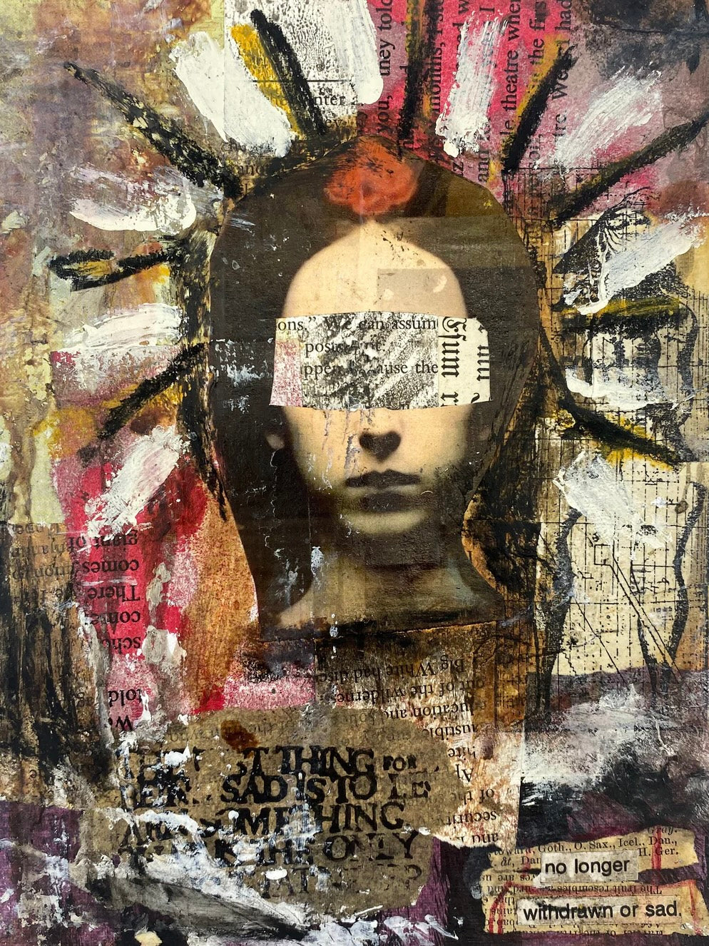 No Longer Withdrawn - Original Mixed Media Collage