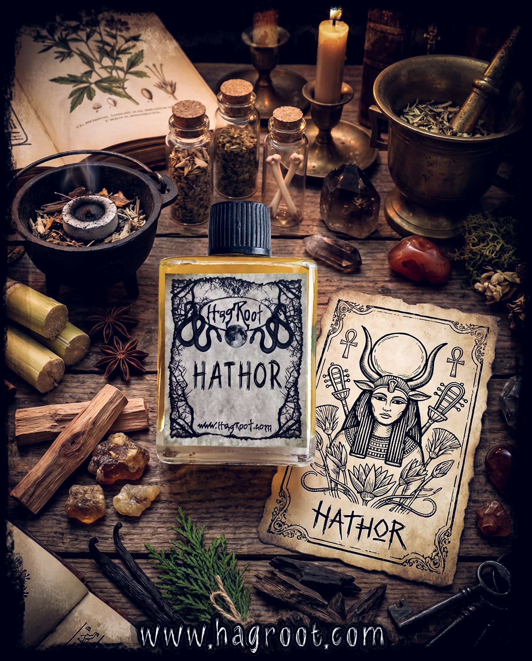 HATHOR-(Sandalwood, Amber, Vanilla, Cedar, Oud Wood, Sugar Cane, Warm Spices)-Perfume, Cologne, Anointing, Ritual Oil