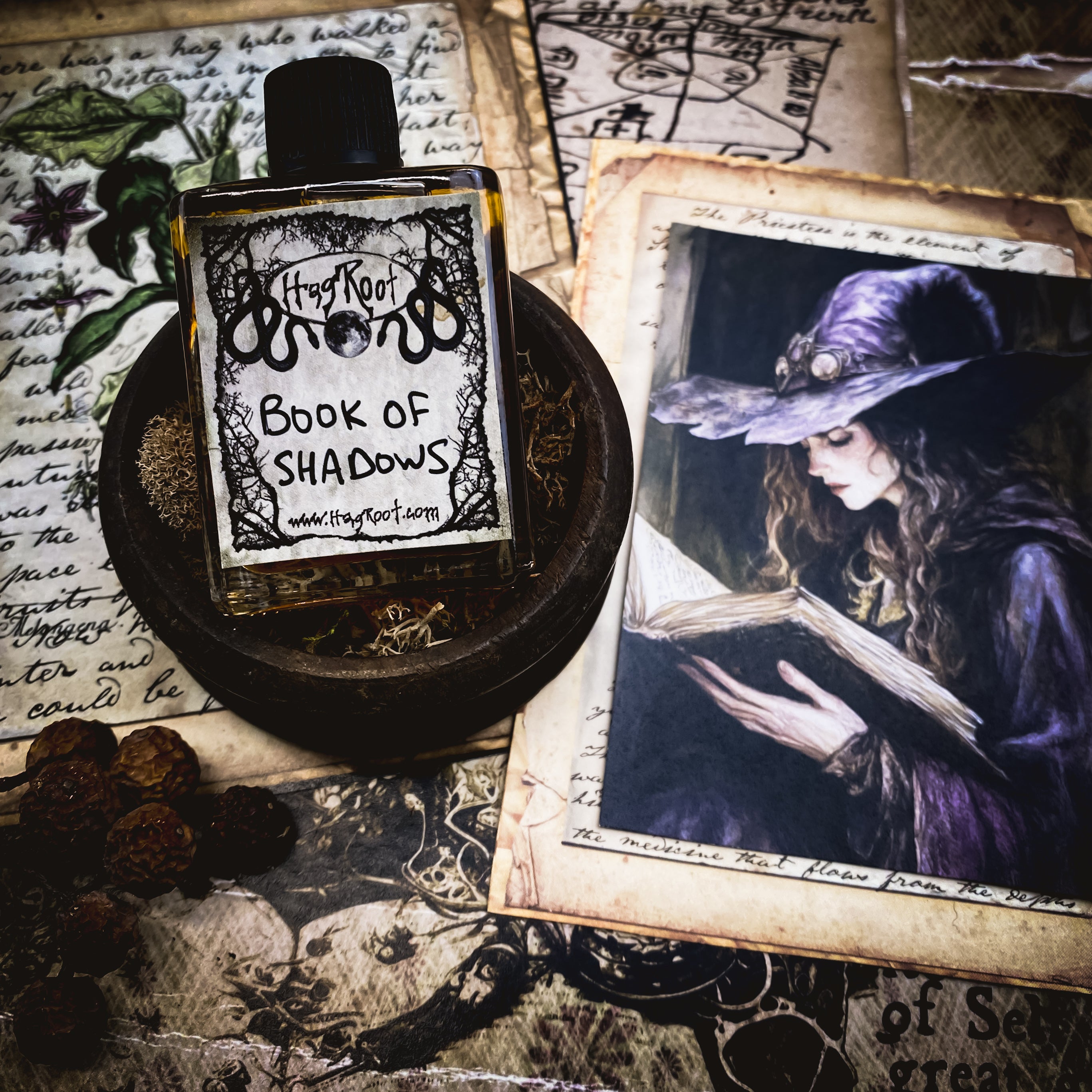 BOOK OF SHADOWS-(Aged Leather, Old Book Pages, Incense, Sweet Offerings)-2021 Edition-Perfume, Cologne, Anointing, Ritual Oil