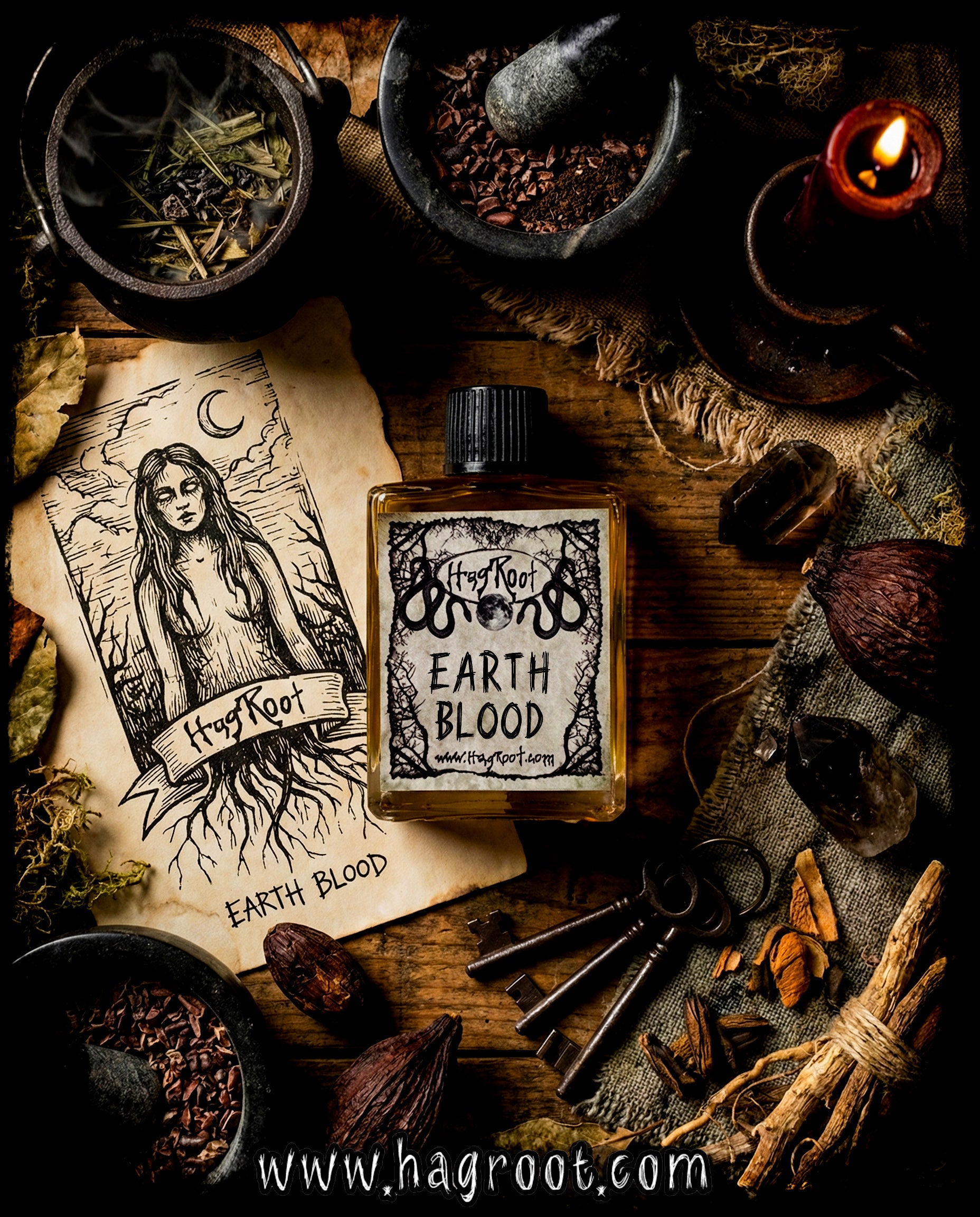 EARTH BLOOD-(Ceremonial Cacao, Freshly Dug Earth, Spiced Offerings)-Perfume, Cologne, Anointing, Ritual Oil